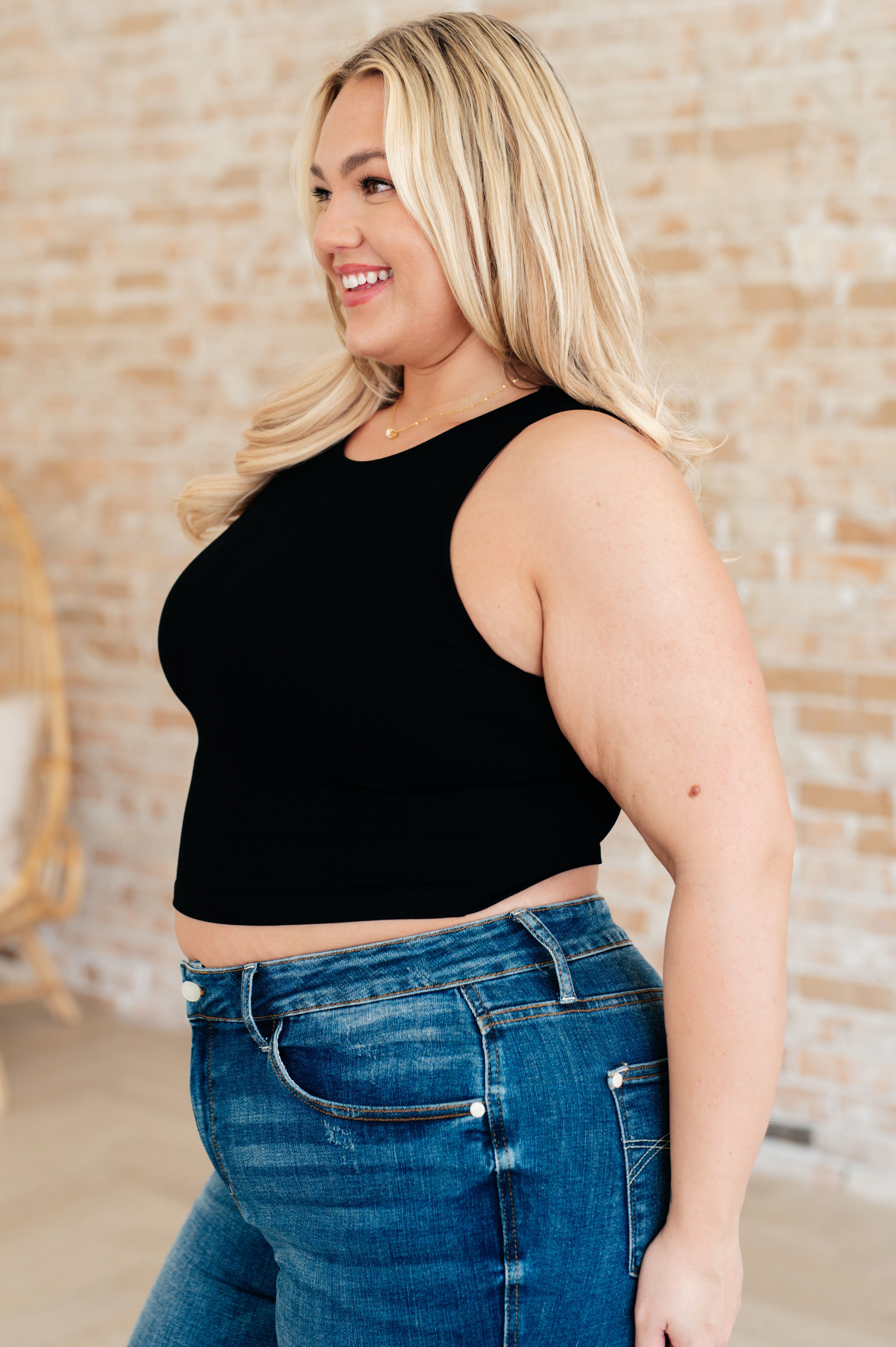 Premium Rib Knit Tank Top for Women - Soft Stretch Black Sleeveless Shirt - Perfect for Layering, Summer Outfits & Casual Wear