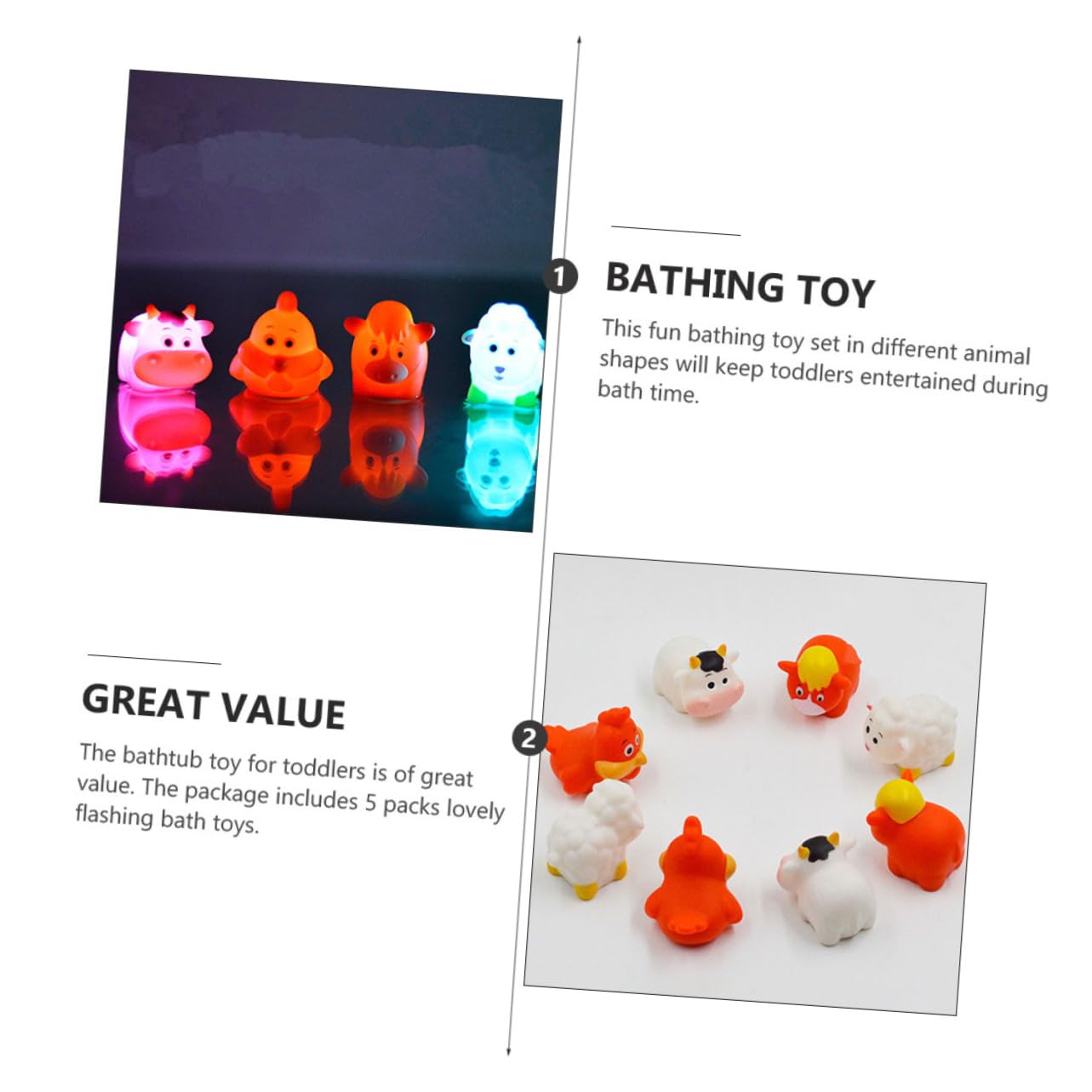 FAVOMOTO 8-Piece Bath Toys Set - Cute Floating Animal Squirt Toys for Kids, Safe Vinyl Water Play Toys for Toddlers | Perfect for Bathtime Fun, Pool Parties & Sensory Play