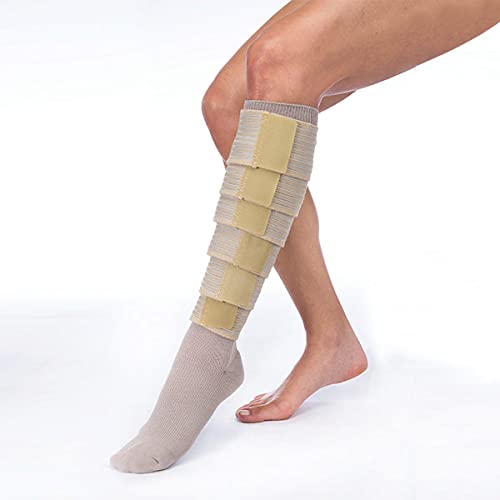 FarrowWrap Classic Legpiece with Compression Sock - Tan Color, BSN FarrowMed (Tall-XSmall) - Ideal for Post-Surgery Recovery, Lymphedema & Circulation Support