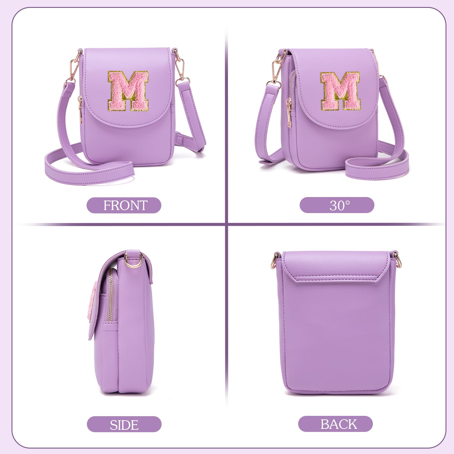 Stylish Leather Crossbody Purse for Teen Girls - Small Initial Phone Bag with Triple Compartment (Perfect for School, Travel & Everyday Use)