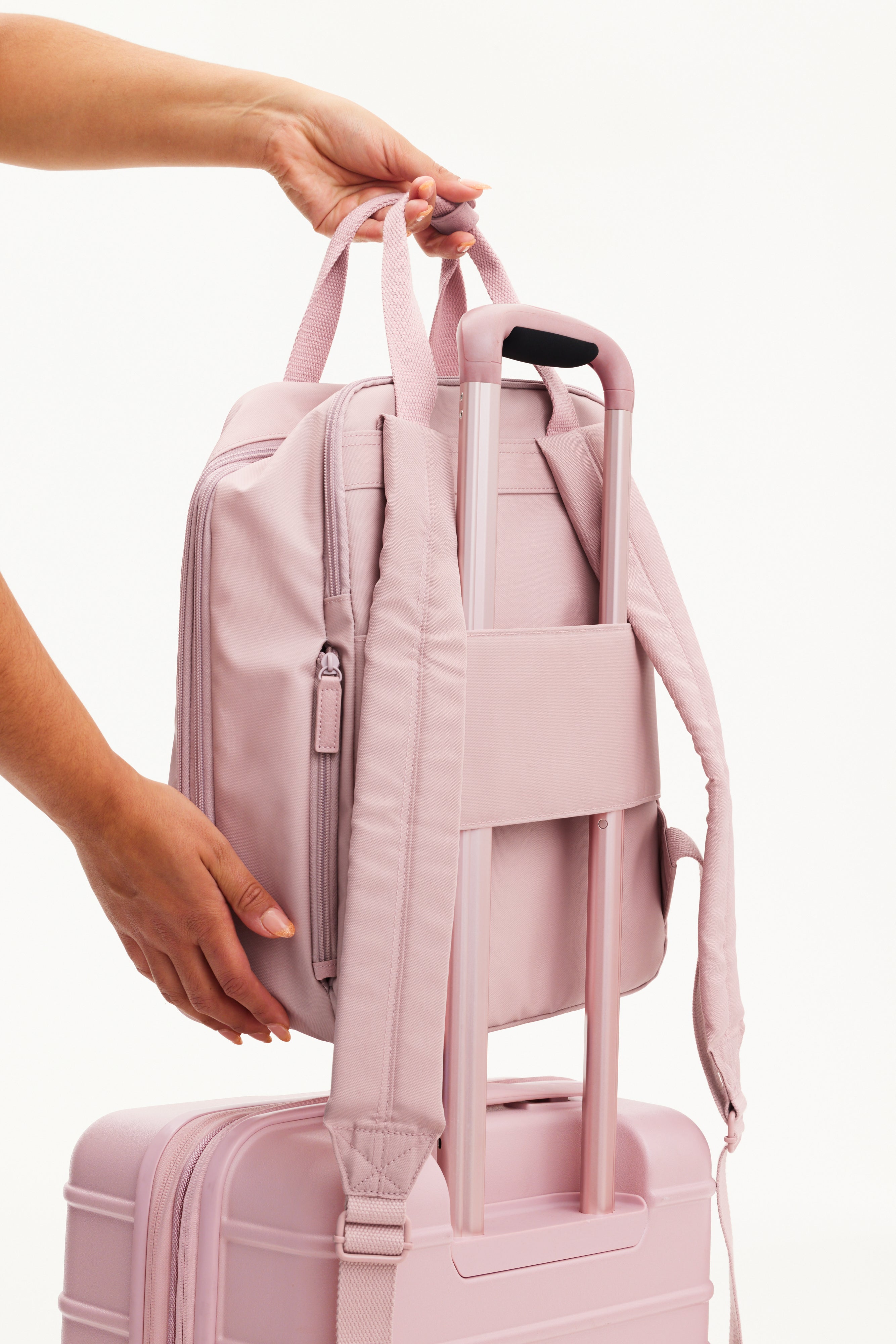 Expandable Travel Backpack - Lightweight Waterproof Hiking Backpack for Women & Men, Durable Carry On Backpack with USB Charging Port - Perfect for Camping, Gym, Work & Outdoor Adventures (Atlas Pink)