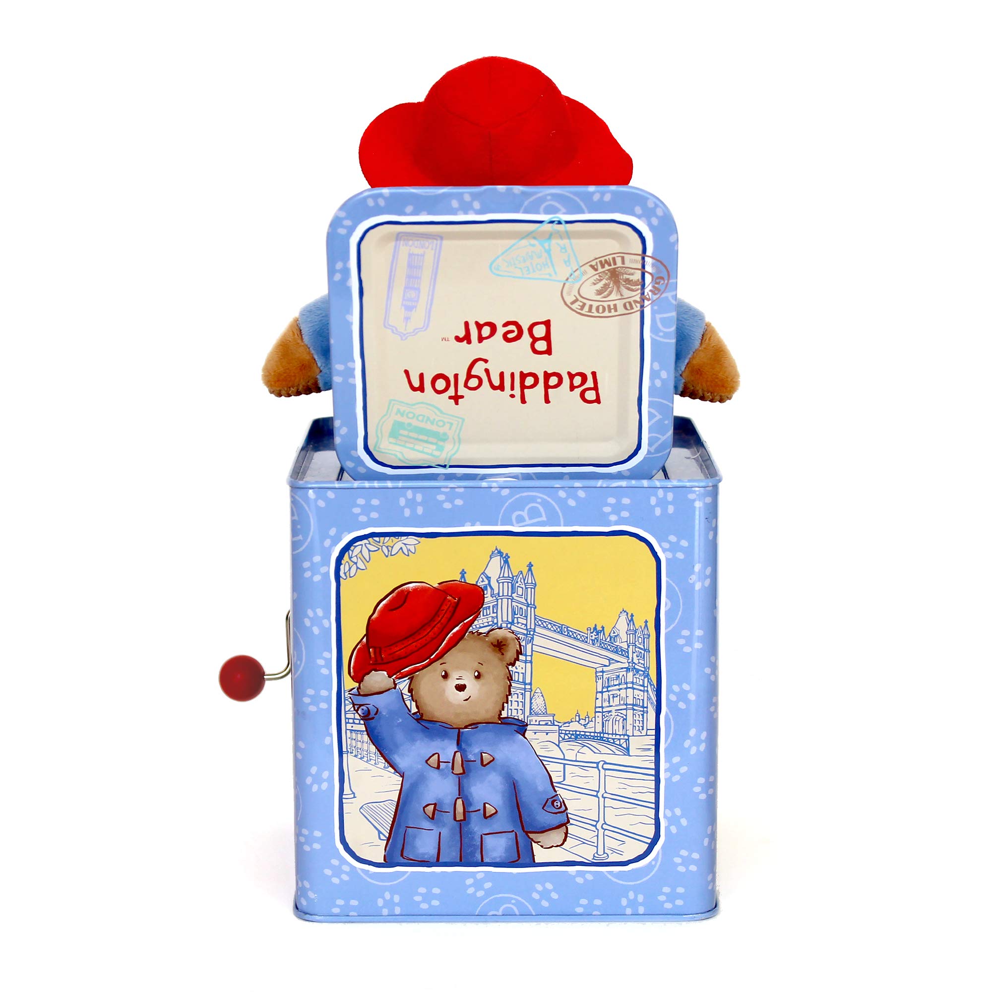 YOTTOY Paddington Bear Plush Toy with Music - Soft Baby Jack-in-The-Box Gift for Newborns & Infants | Perfect for Nursery Decor, Baby Showers & First Birthday Gifts