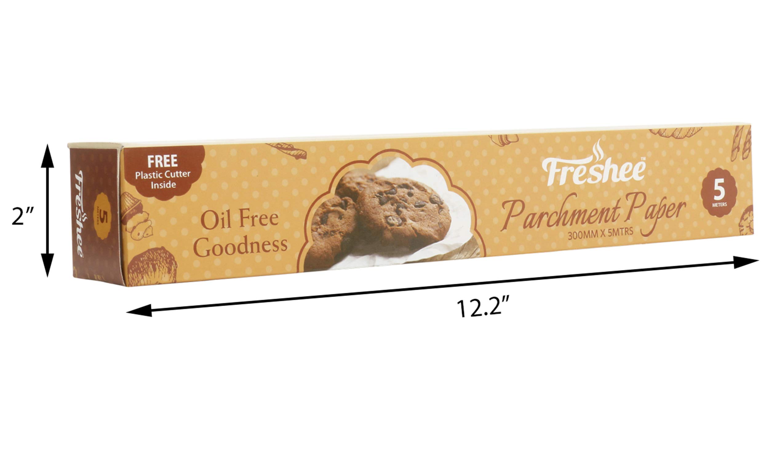 Freshee Parchment Paper Roll 5m x 300mm - Pack of 3, Non-Stick Baking Paper for Cooking, Grilling & Food Wrapping | Microwave & Oven Safe | Perfect for Baking, Roasting & Meal Prep