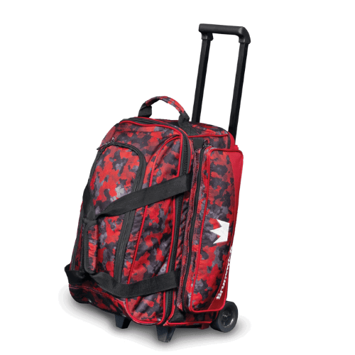 Brunswick Zone Double Roller Red Chaos Bowling Bag - Durable 2-Ball Bowling Bag with Wheels for Easy Transport | Perfect for League Play & Practice Sessions