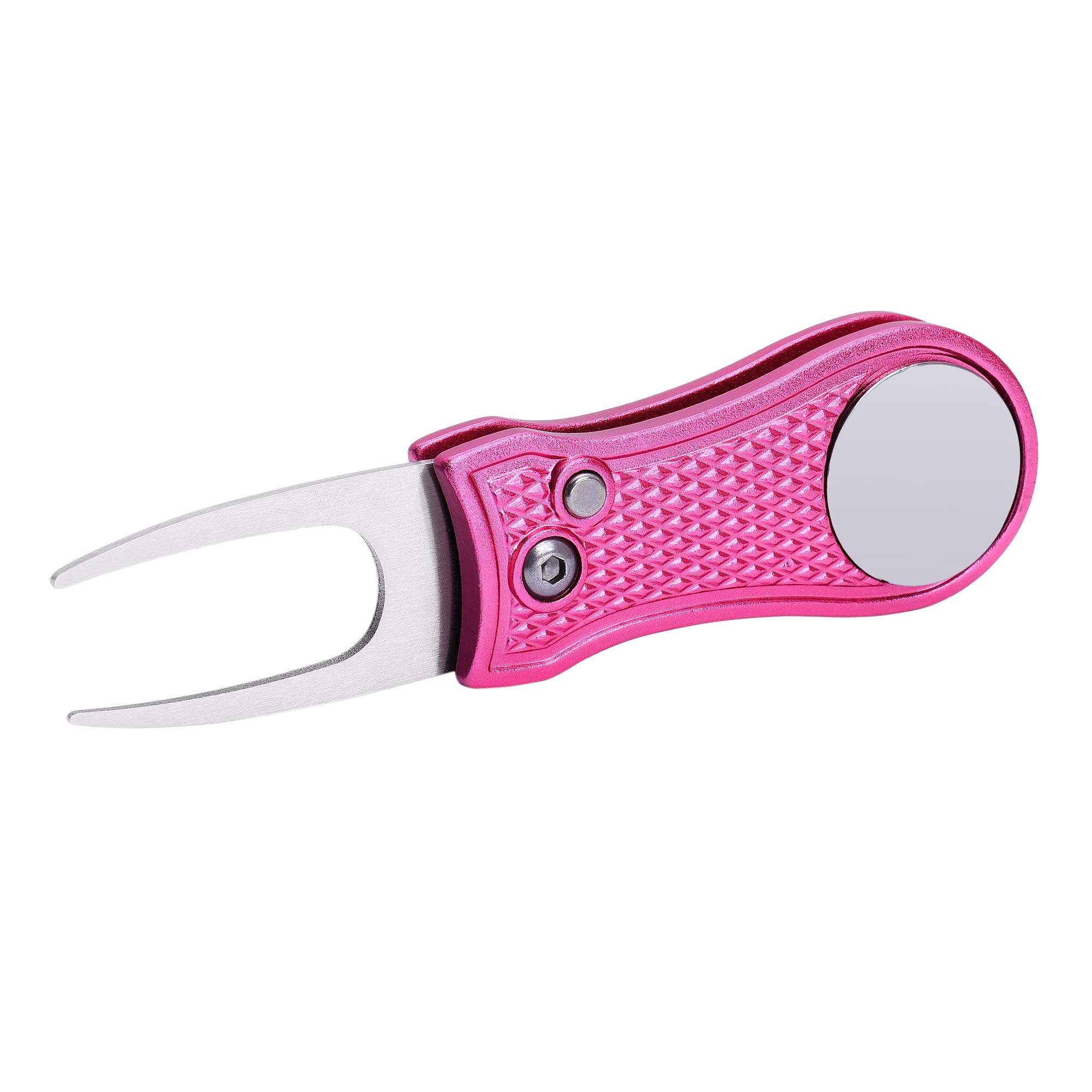 Premium All-Metal Golf Divot Repair Tool with Foldable Design, Pop-up Button & Magnetic Ball Marker - Perfect for Golf Course Repair, Practice Sessions & Tournament Play
