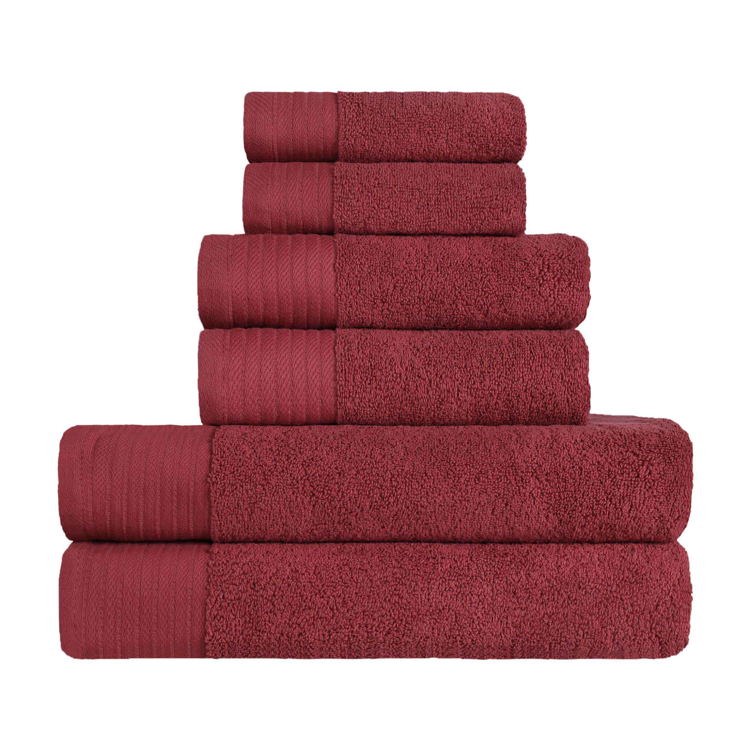 Premium 6-Piece Turkish Cotton Herringbone Bath Towel Set - Ultra Soft & Absorbent - Luxury Bath, Spa & Guest Towels for Home & Hotel Use