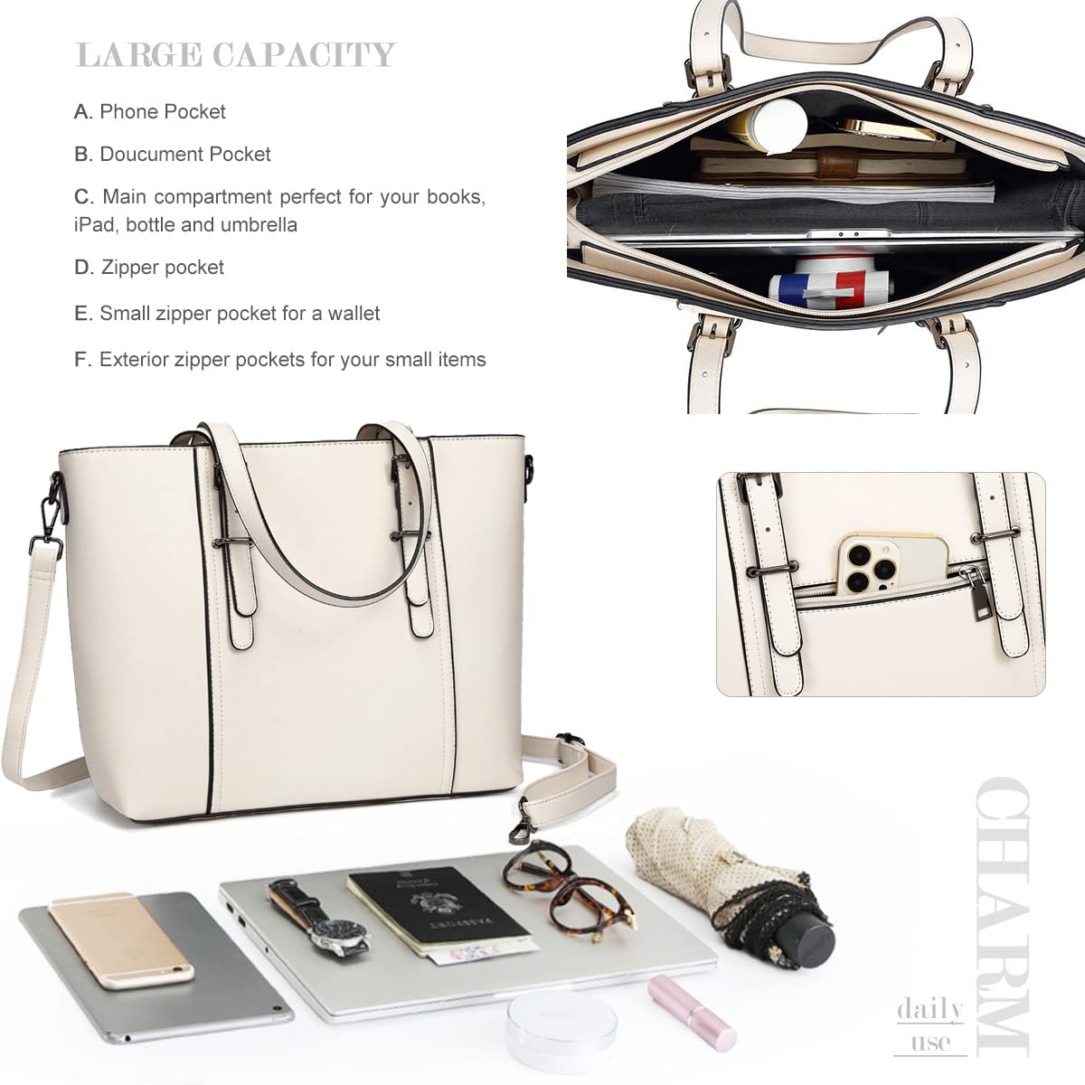 Stylish Women's Tote Shoulder Bags & Top Handle Satchel Purses - Fashionable Ladies Handbags for Work, Travel & Everyday Use