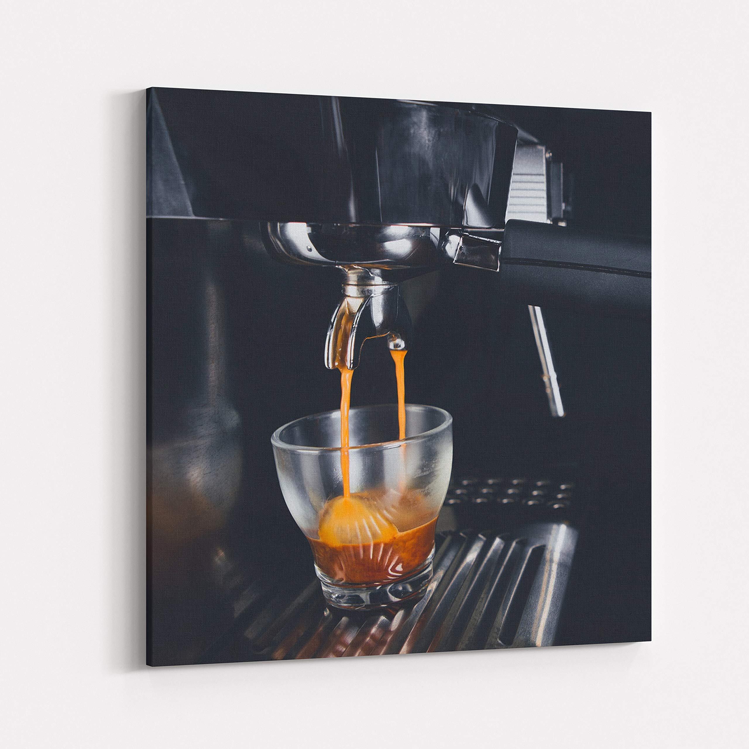 Modern Kitchen Wall Art - 12x12 Black Coffee Painting for Dining Room Decor & Home Decoration | Perfect for Farmhouse, Apartment, Office & Gift Giving