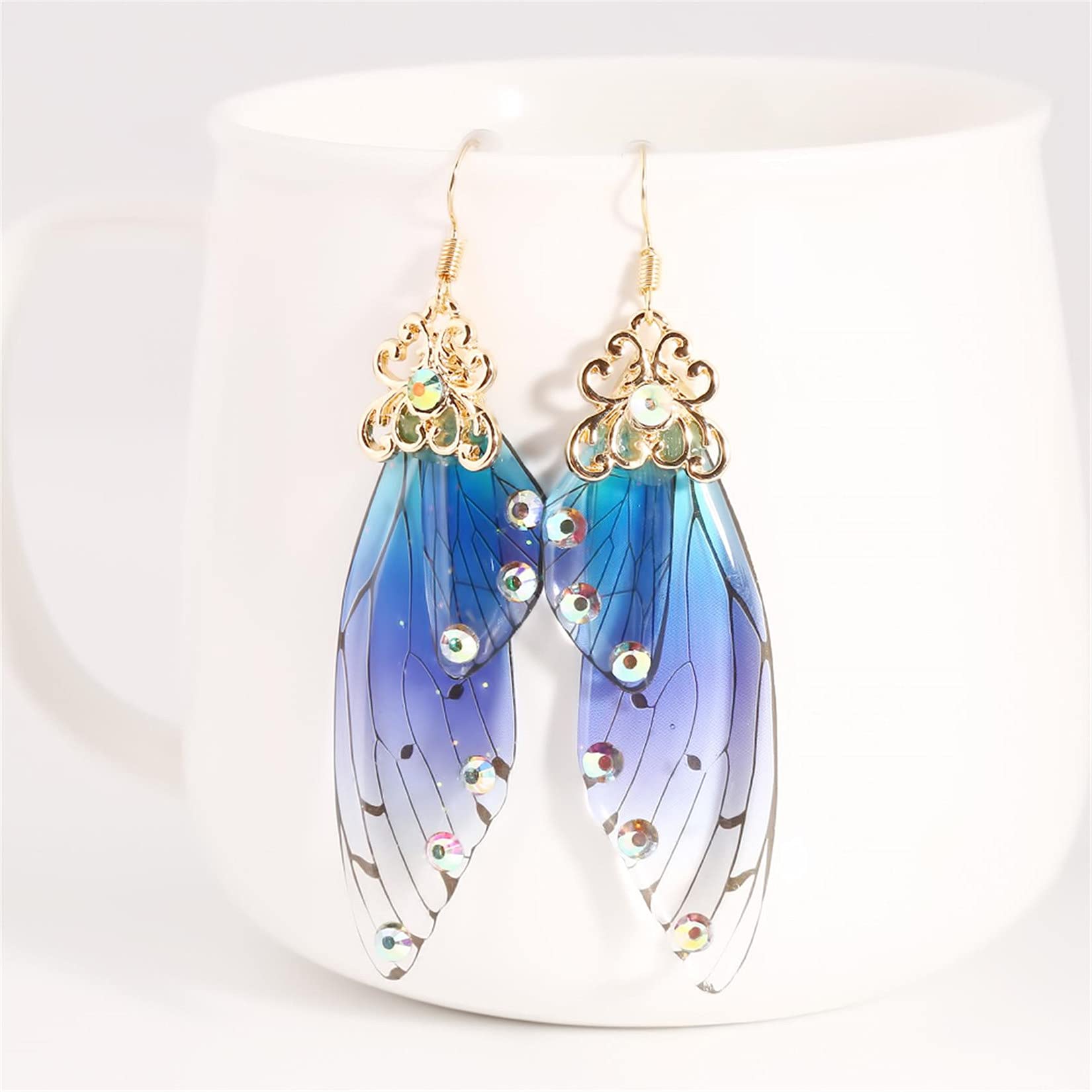 Butterfly Dangle Earrings for Women - Elegant Butterfly Wing Hook Drop Earrings for Summer, Wedding, Birthday Party | Perfect Gift for Her, Jewelry for Everyday Wear & Special Occasions