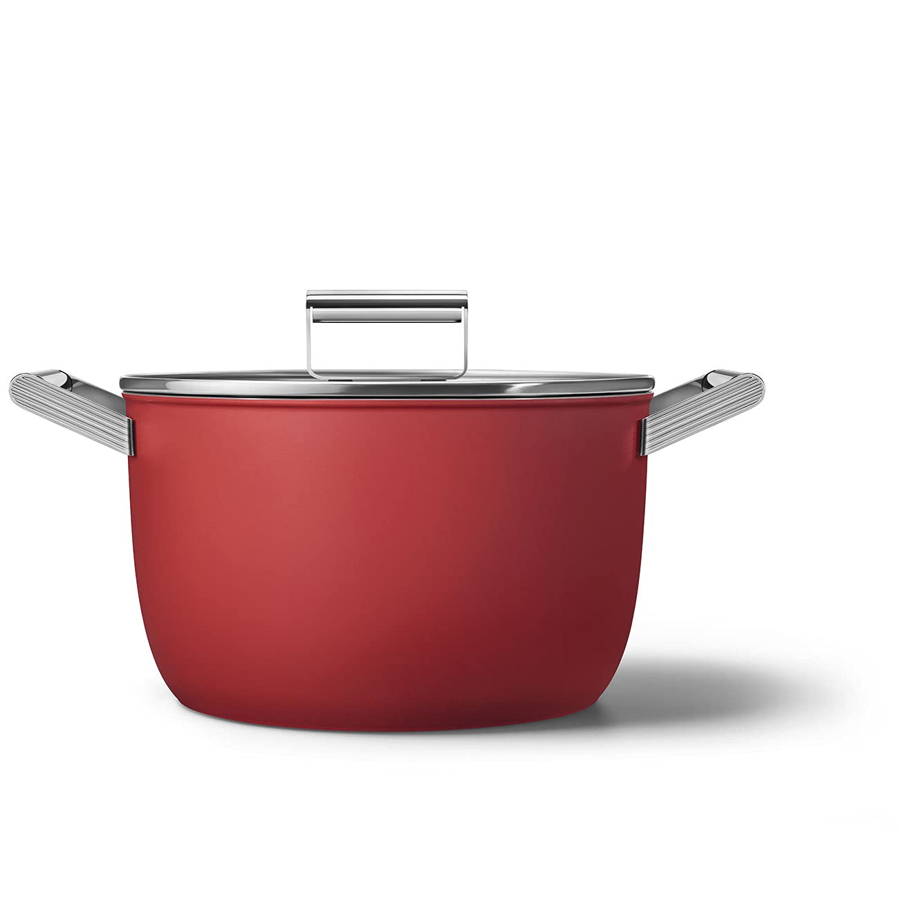 Smeg Red 8-Quart 10-Inch Casserole Dish with Lid - Oven Safe Enameled Cast Iron Dutch Oven for Baking, Roasting & Serving - Perfect for Family Dinners, Holiday Meals & Entertaining Guests