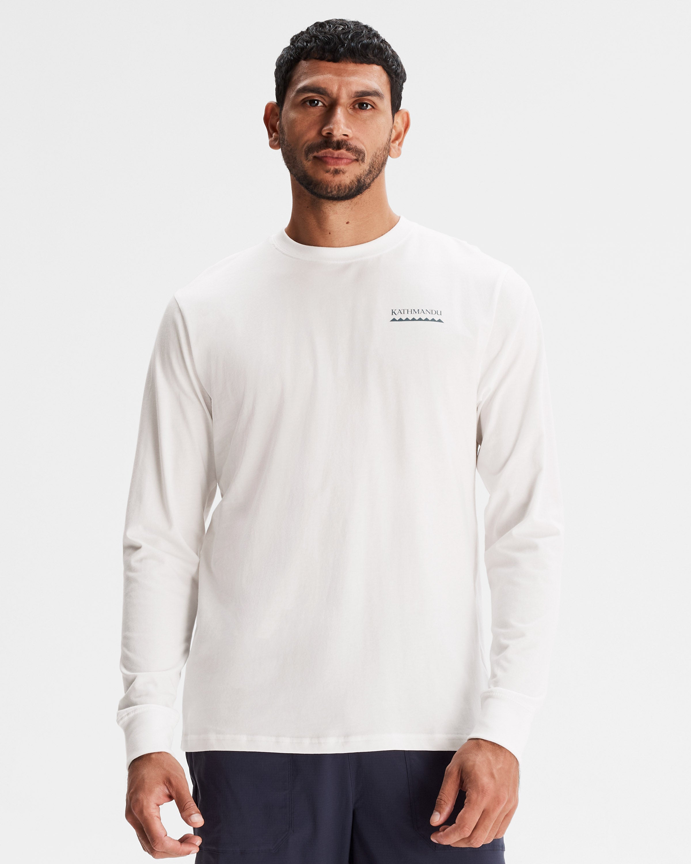 Heritage Organic Cotton Long Sleeve T-Shirt for Men - White - Comfortable Casual Wear for Everyday & Outdoor Activities