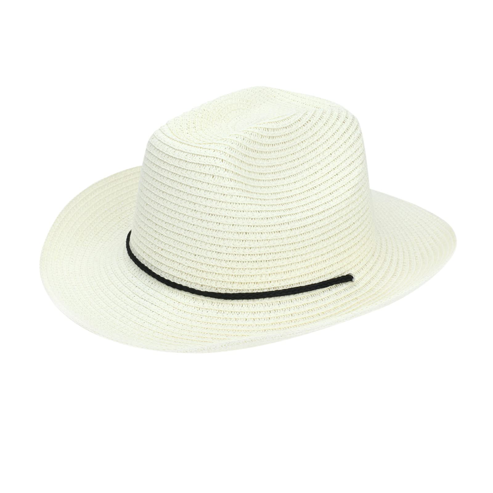 Vintage Western Cowboy Hat for Men & Women - Silver Summer Party Hat with Drawstring, Sun Protection & Breathable Weave - Perfect for Beach, Outdoor, and Western-Themed Events