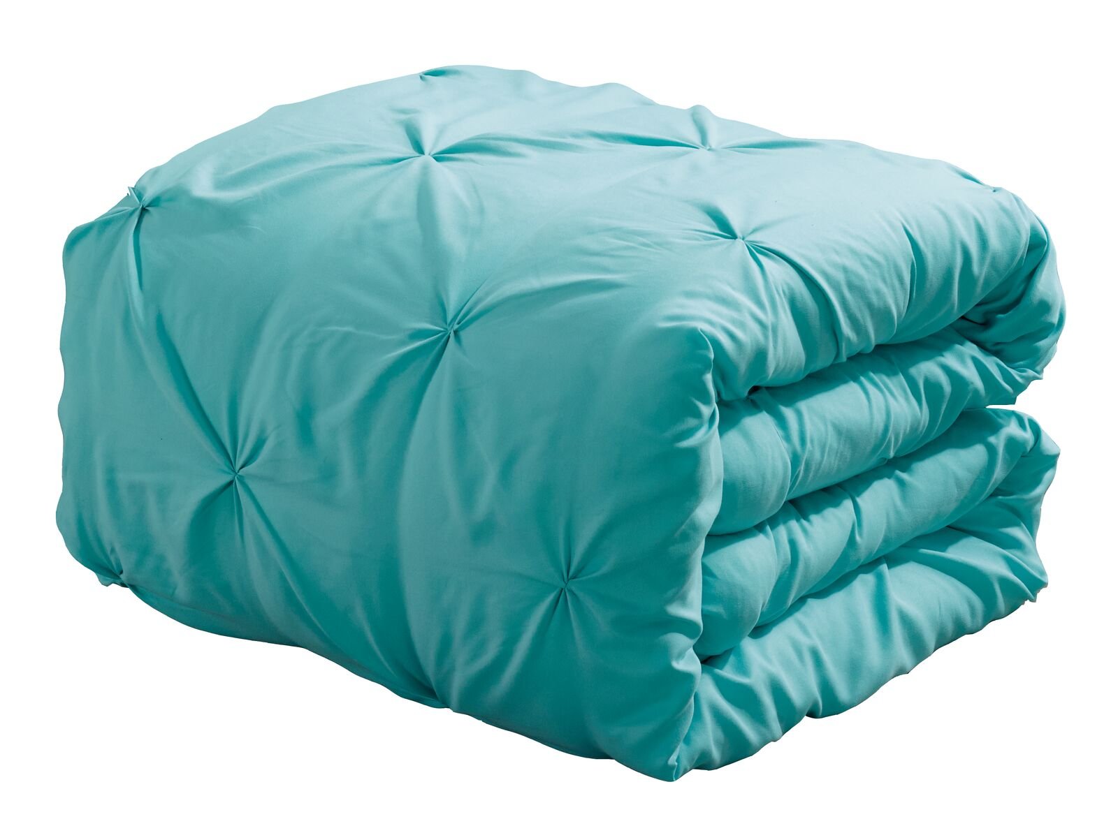 Royal Hotel Luxury 4-Piece Oxford Pinch Pleat Comforter Set - Hypoallergenic Down Alternative Filling - Full Size Aqua Blue - Perfect for Master Bedroom, Guest Room & Luxury Hotel Decor
