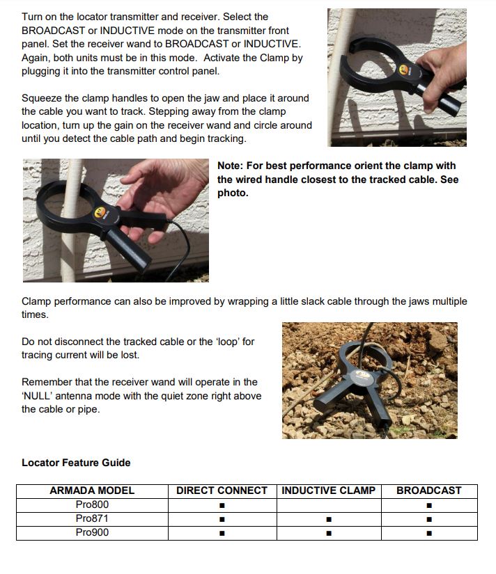 Armada PRO871 Underground Cable Locator with Inductive Clamp - Professional Utility Locator for Buried Wires & Pipes - Perfect for Construction, Landscaping & DIY Home Projects
