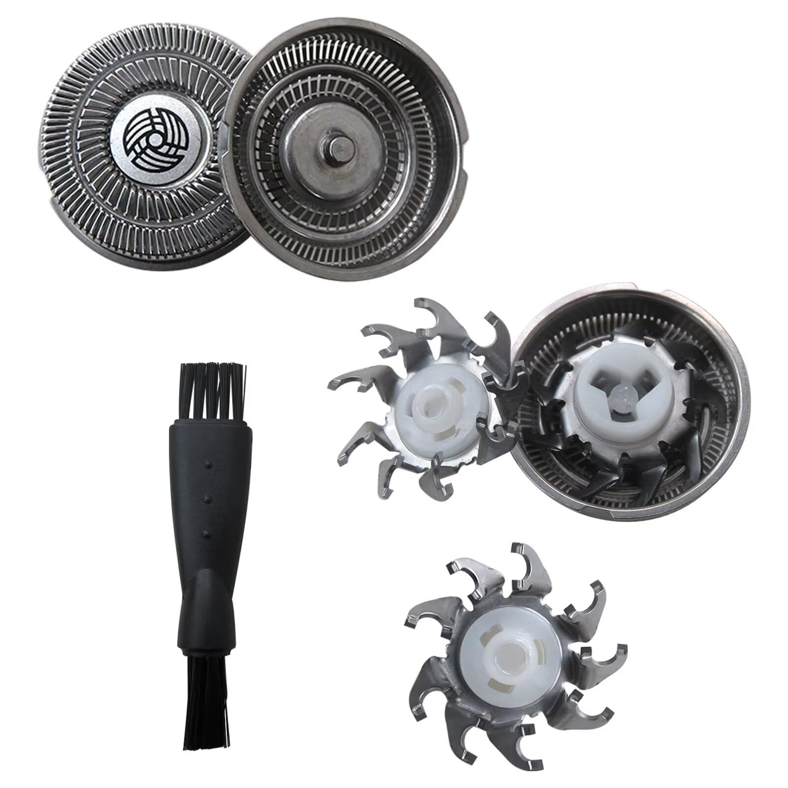 3-Pack SW-S7105 Replacement Shaver Heads - Compatible with Waterproof Electric Razors for Wet & Dry Shaving - Includes Cleaning Brush - Perfect for Travel & Daily Grooming