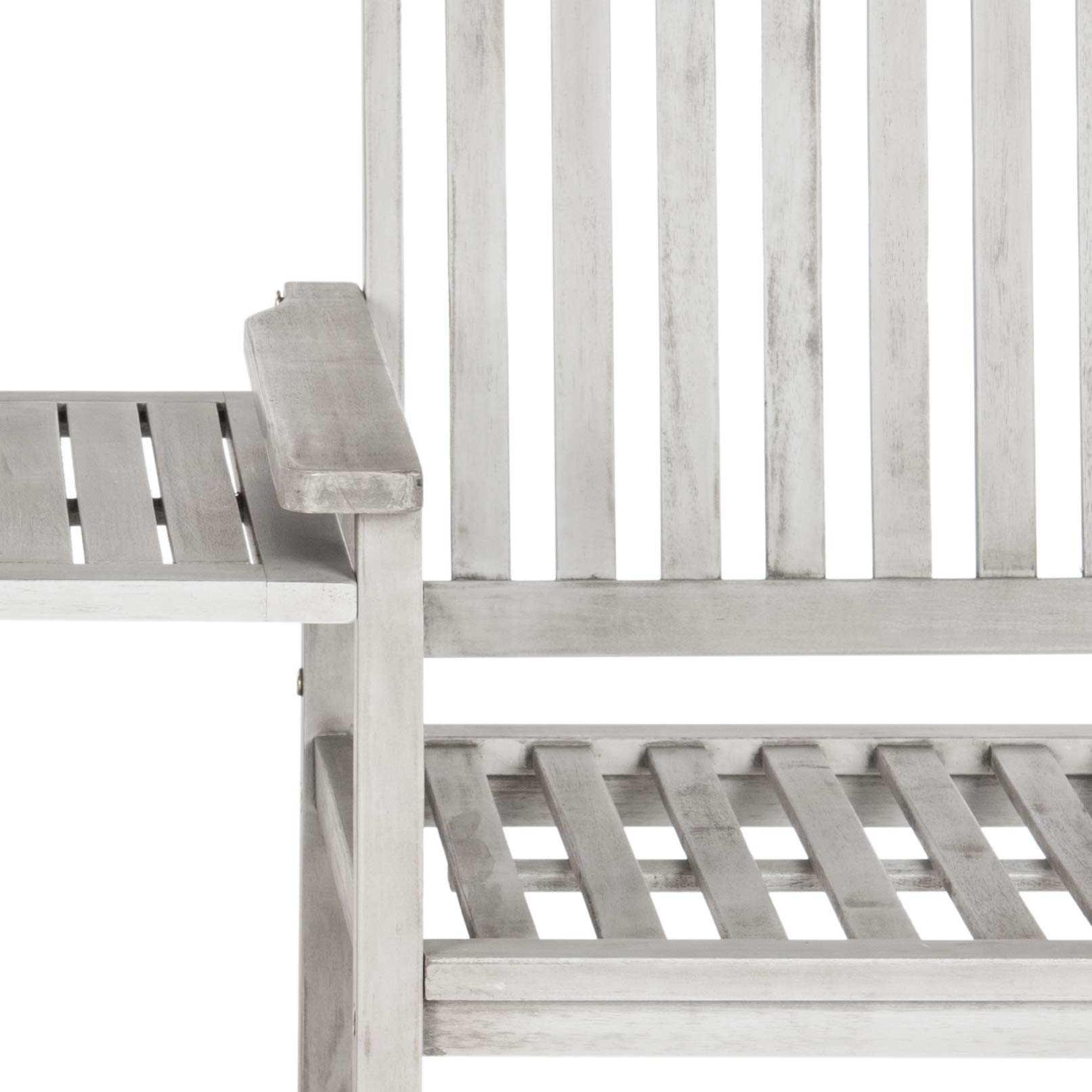 SAFAVIEH Outdoor Collection Brea Teak Brown Seat Bench - Weather-Resistant Patio Furniture for Garden, Porch & Deck Seating