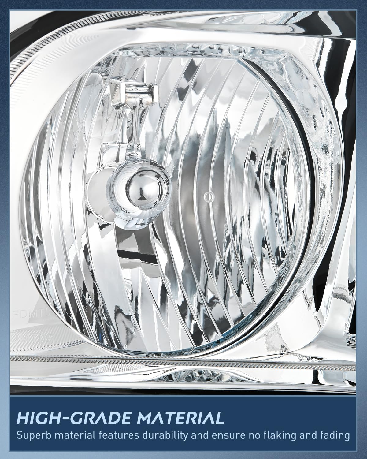 2005-2009 Ford Mustang Headlight Assembly - Chrome Housing with Clear Reflector & Upgraded Lens | High-Performance Replacement for Improved Night Driving Visibility