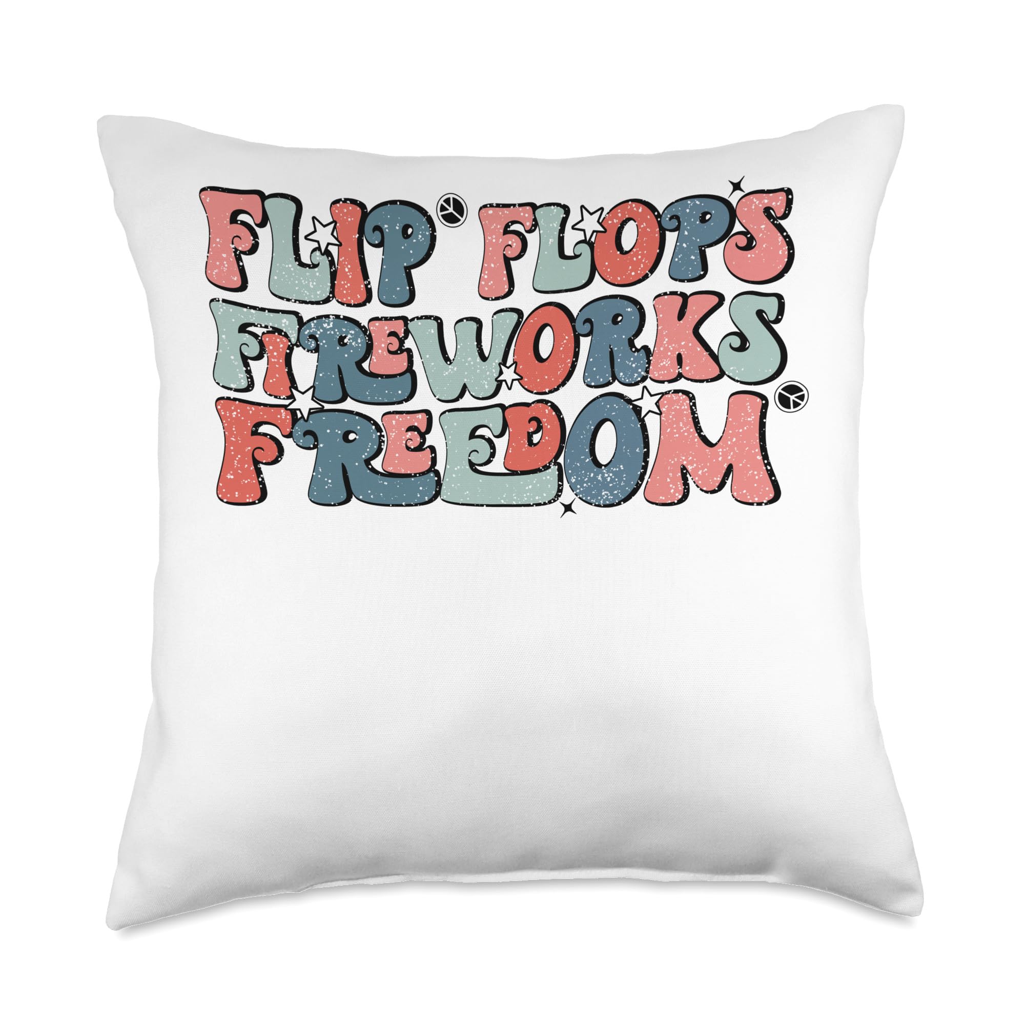4th of July Patriotic Throw Pillow - American Flag Fireworks Design - Perfect for Independence Day Decor, Sofa, Couch, and Home Celebration