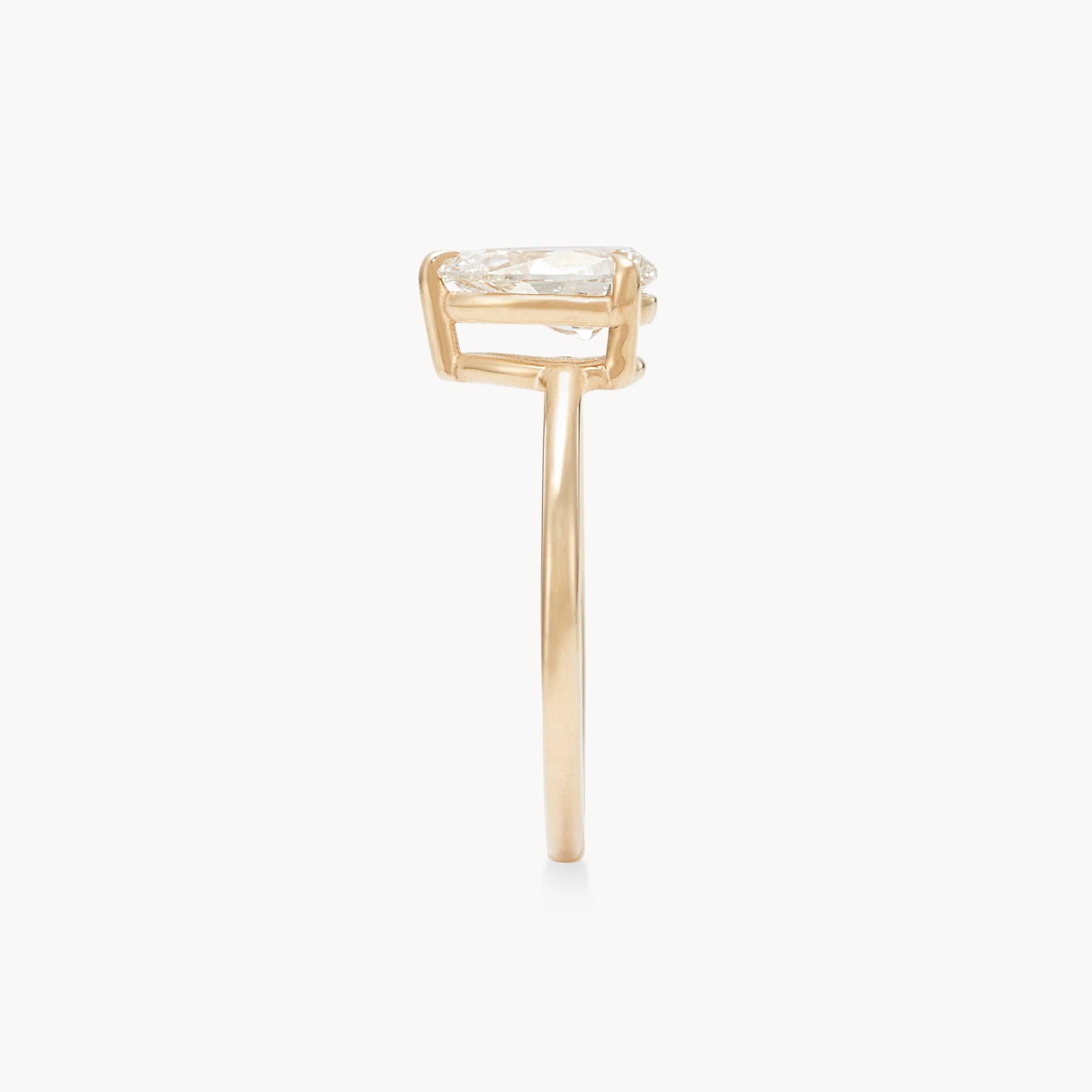 14K Yellow Gold Pear Diamond Ring – Unique Sea to Sky Design – Perfect for Weddings, Anniversaries & Special Occasions