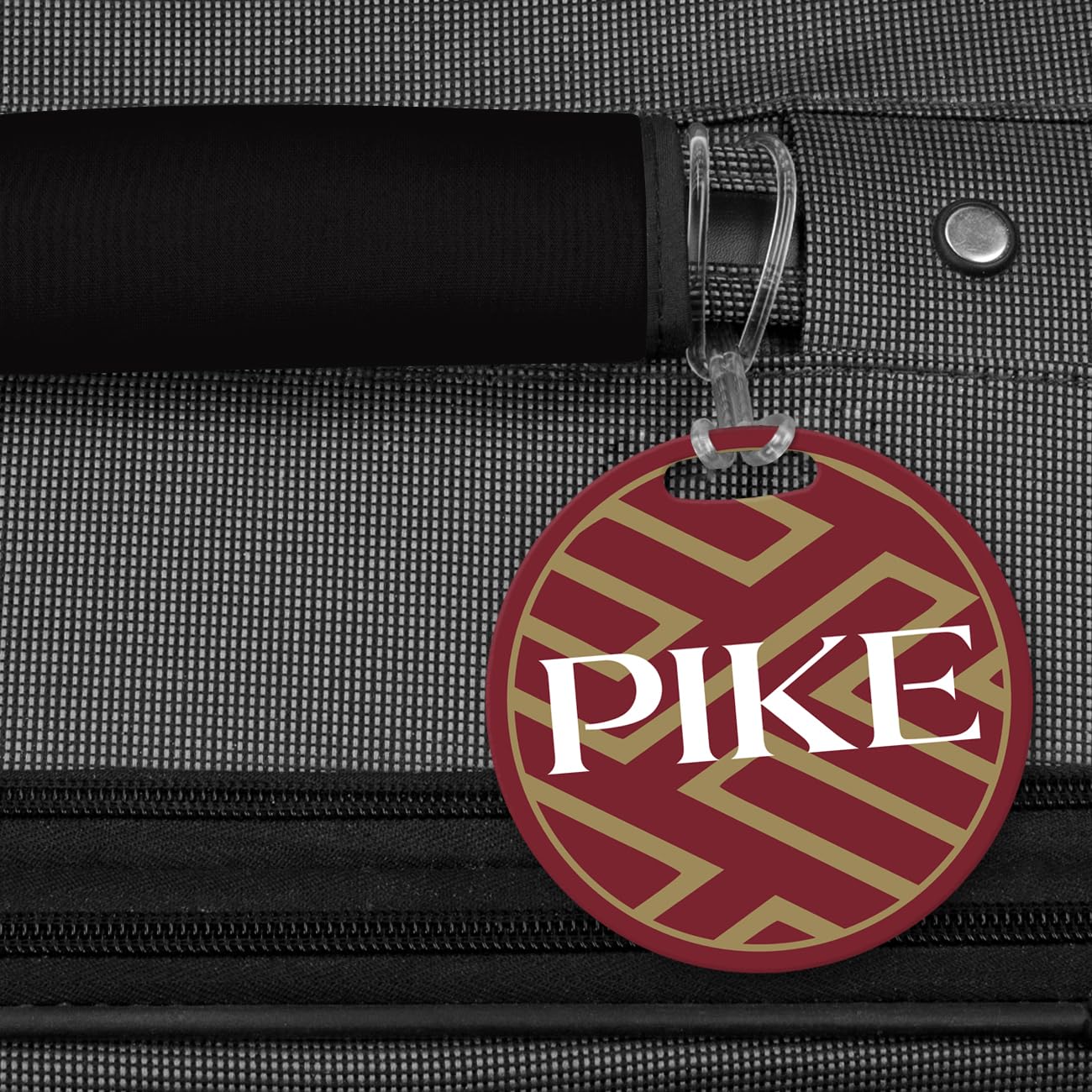 Pi Kappa Alpha Luggage Tag - Durable Round Plastic ID Label for Suitcases & Travel Bags (#32) - Perfect for Fraternity Trips, College Travel & Vacation Identification