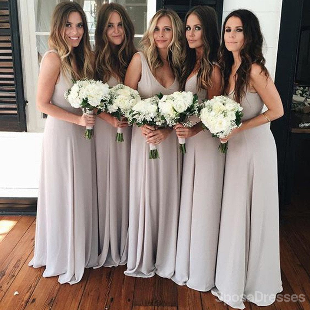Elegant V-Neck A-Line Custom Bridesmaid Dresses for Weddings & Formal Events - WG165 | Perfect for Bridal Party, Prom & Special Occasions