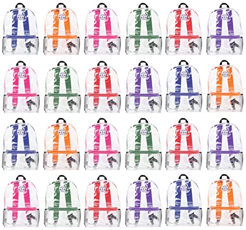 24 Pack Clear With Colorful Trim