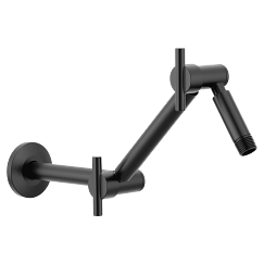 Moen S116BL Adjustable Shower Arm in Matte Black - Extendable & Flexible Design for Custom Bathroom Setup - Perfect for Small Spaces, Corner Showers & Modern Bathroom Renovations