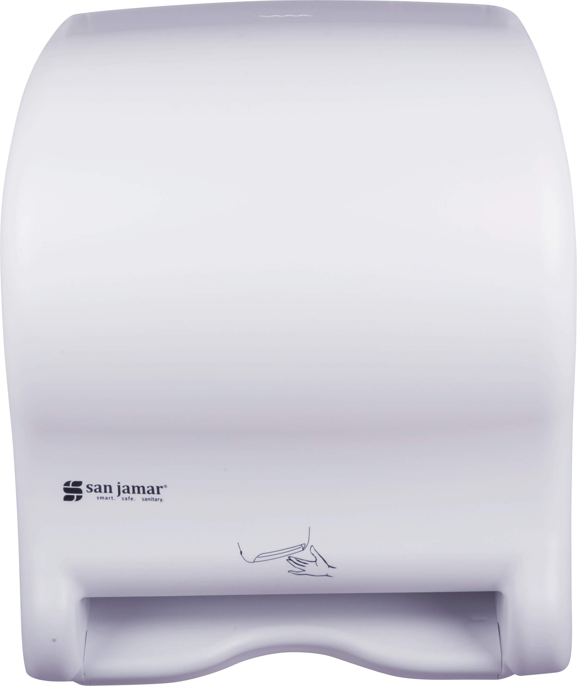 San Jamar T8400WH Smart Essence Classic Hands-Free Paper Towel Dispenser - White | Commercial & Home Use for Kitchens, Bathrooms & Offices
