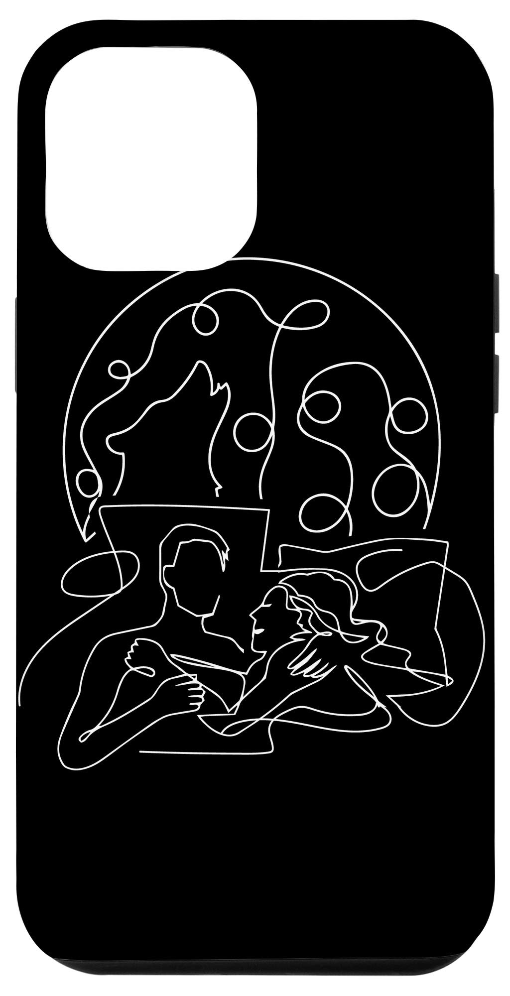 iPhone 12 Pro Max Case - Abstract Minimalist Couple Line Art Design | Trendy Protective Cover for Men & Women | Perfect Anniversary Gift for Couples, Valentines Day & Romantic Occasions