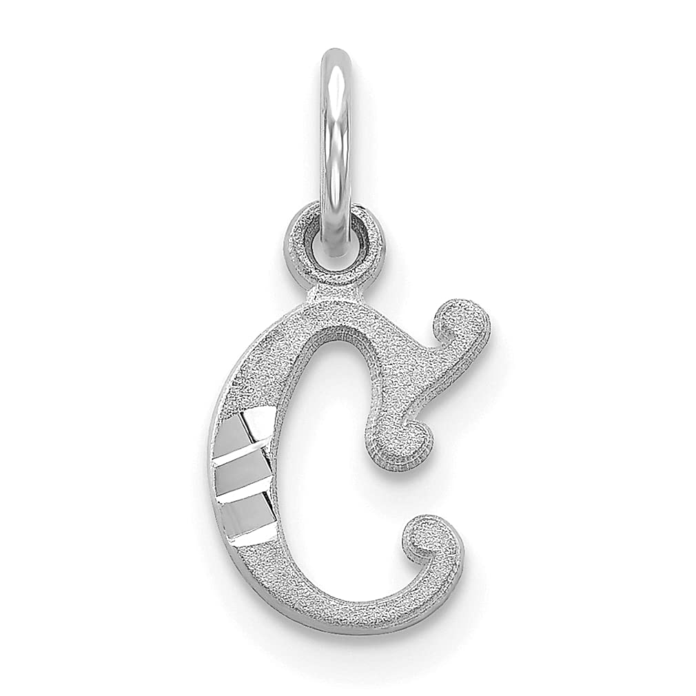 14K White Gold Letter C Initial Monogram Name Charm Necklace for Women - Elegant Personalized Pendant Fine Jewelry Gift for Her - Perfect for Birthdays, Anniversaries & Special Occasions