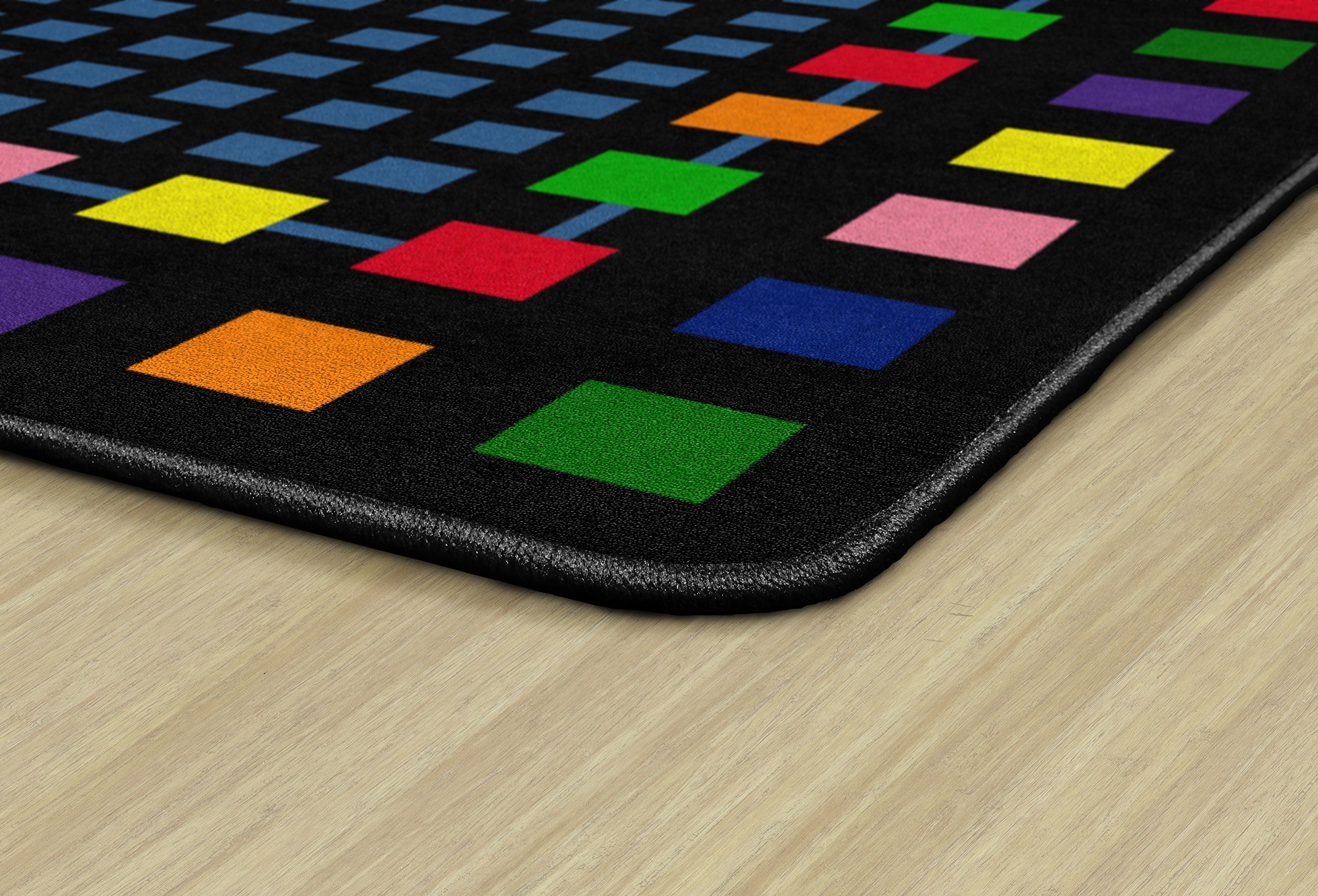 Flagship Carpets Rebordered Squares Educational Rug for Kids – 5'10