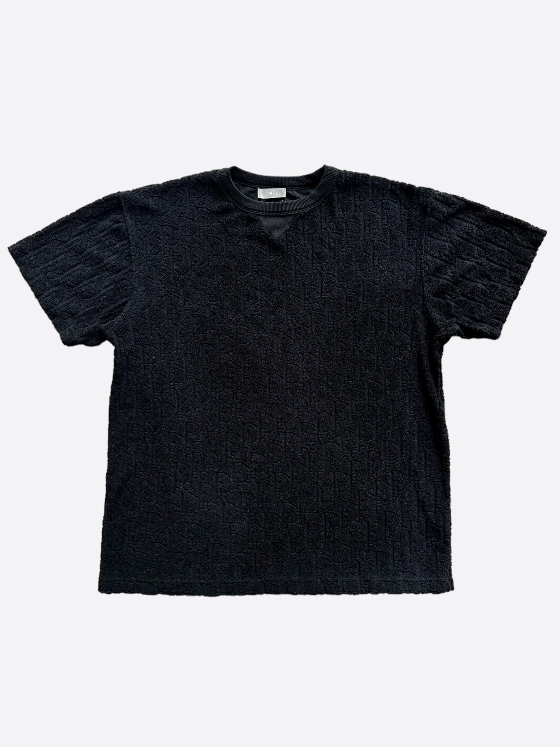 Dior Black Oblique Logo Cotton T-Shirt for Men - Casual Luxury Fashion Tee for Everyday Wear & Street Style Outfits