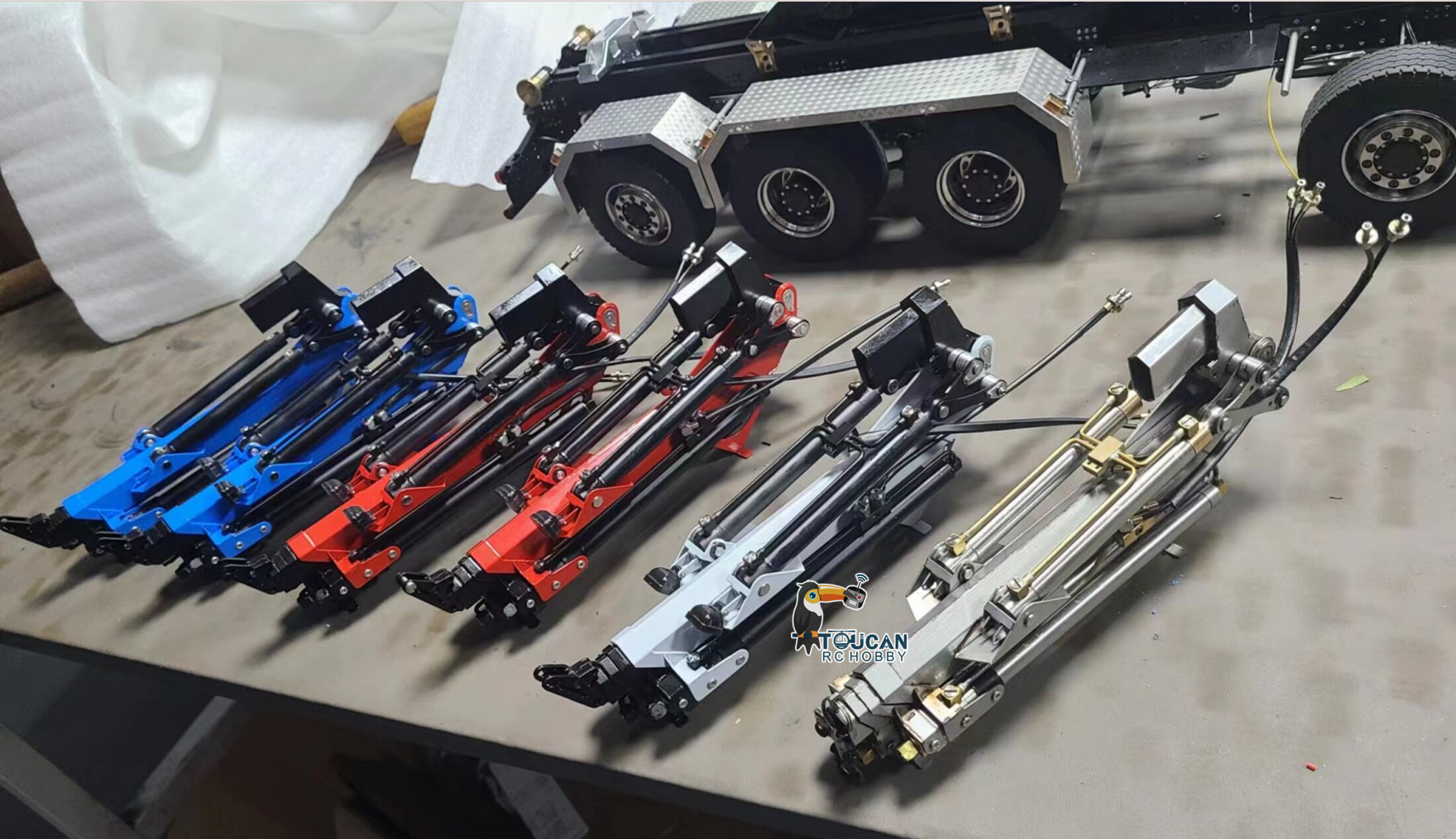Limited Stock Metal Fly Jib Arm Crane for 1/14 Scale RC Hydraulic Dumper Truck - Compatible with 770S, R620, 3363 Model Vehicles | DIY Radio Controlled Tipper Tractor Accessory | Perfect for Construction Site Simulation & RC Truck Enthusiasts