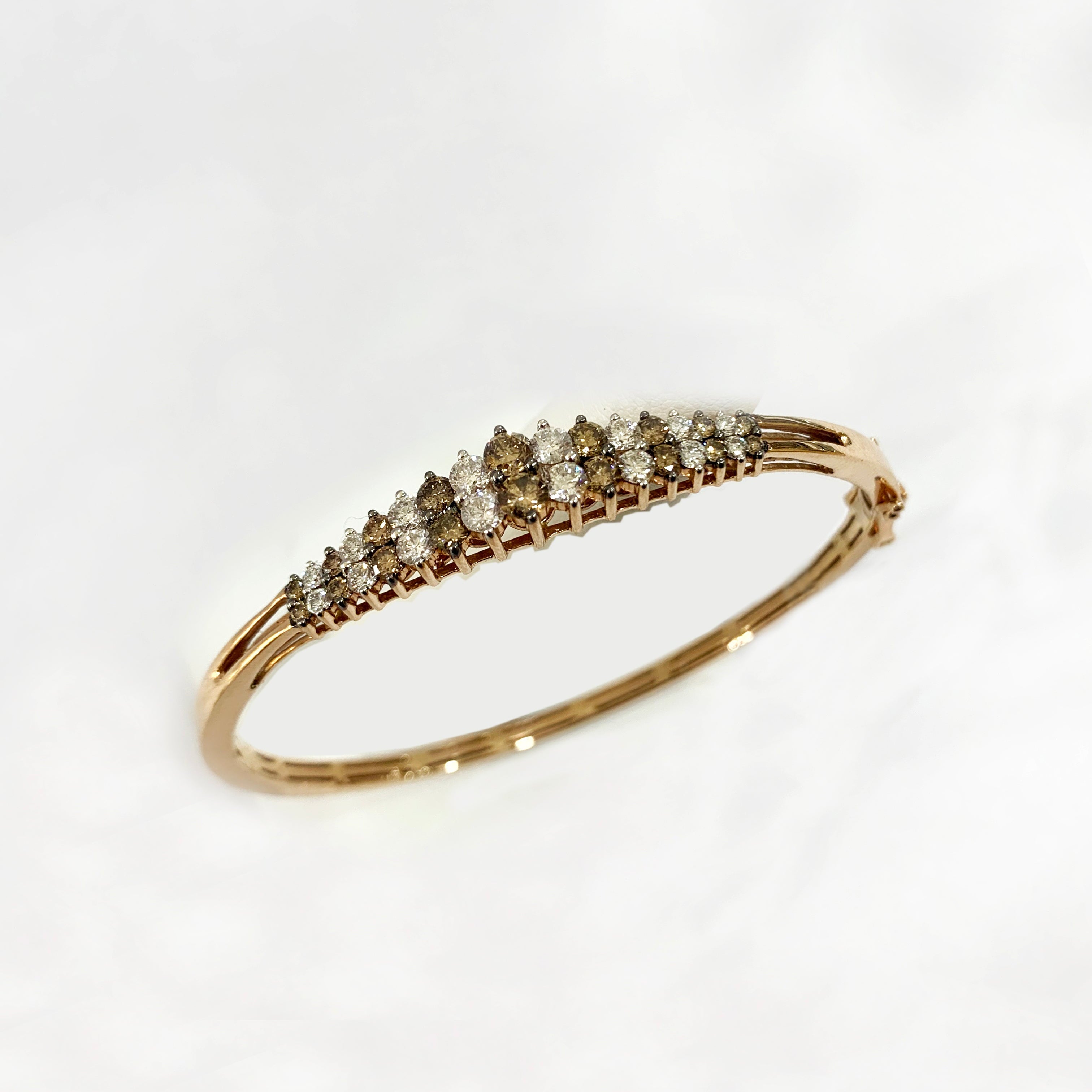 Luxury Chocolate Diamond Pyramid Bangle Bracelet for Women - Elegant Gold Plated Jewelry Gift for Anniversary, Birthday & Special Occasions