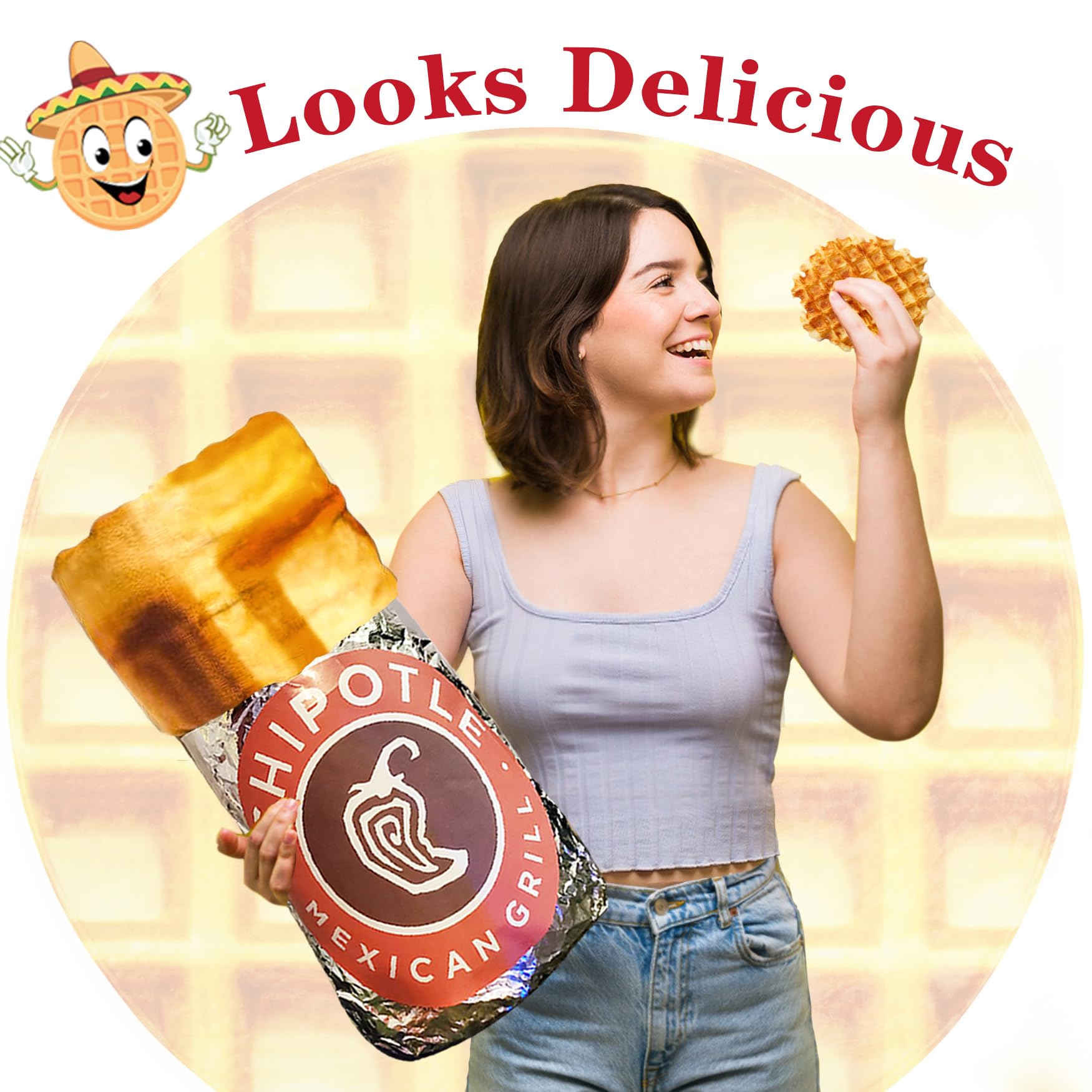 Jorbest Waffles Blanket - Soft 285 GSM Flannel Throw for Adults, Kids & Babies - Double Sided Food Themed Blanket in Brown (60 inches) - Perfect Birthday Gift for Women, Men & Teens - Great for Cozy Movie Nights, Picnics & Home Decor