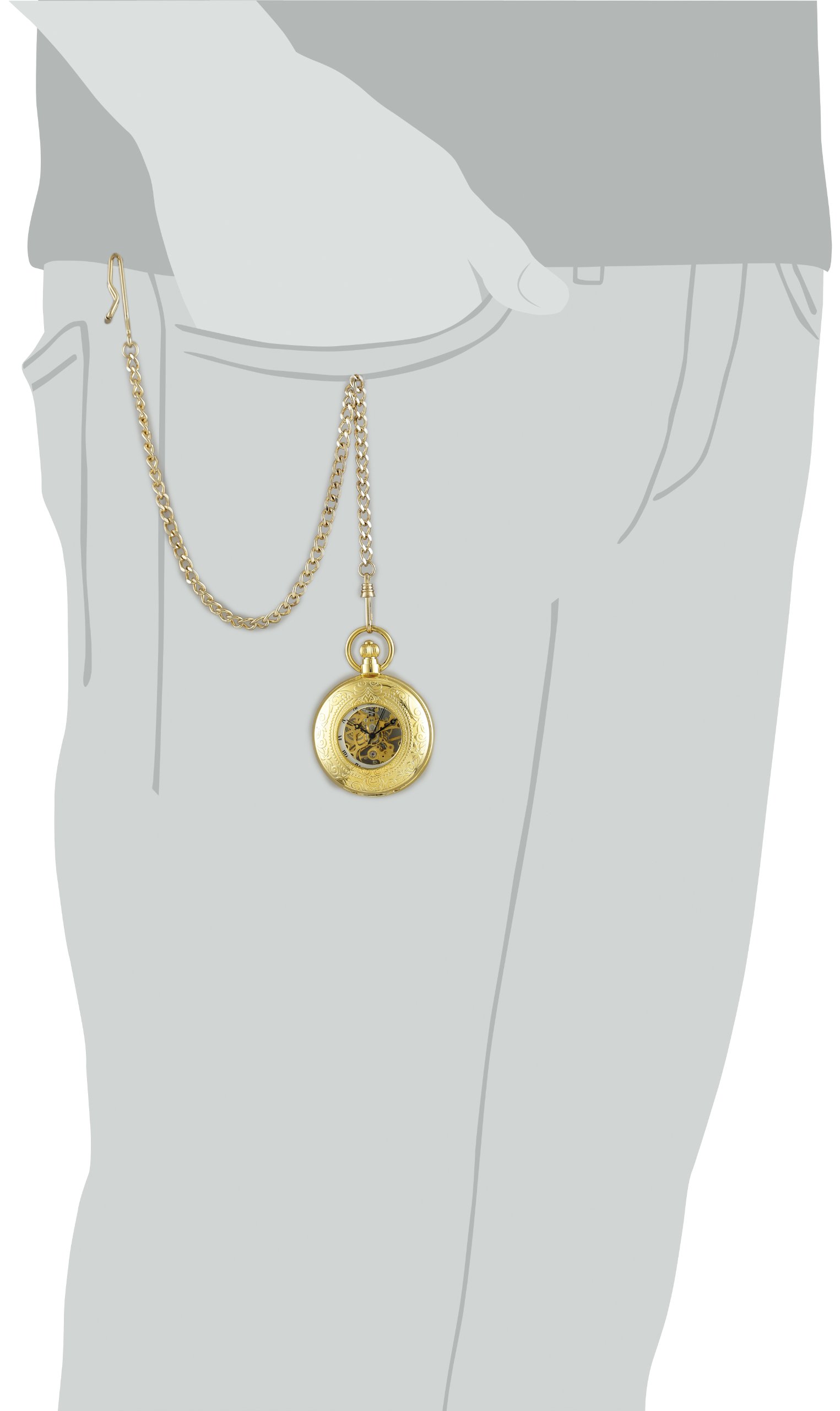 Charles-Hubert Paris Gold-Plated Mechanical Pocket Watch - Vintage Style Luxury Timepiece for Men, Collectors & Special Occasions