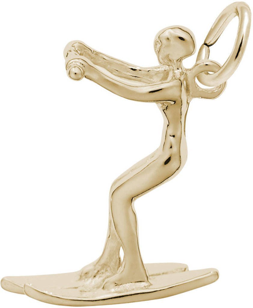 Rembrandt Water Skier Charm Pendant - Elegant Sterling Silver Jewelry for Women - Perfect for Water Sports Enthusiasts & Beach Lovers