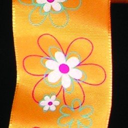 Vintage Floral Taffeta Wired Ribbon - 1.5 Inch x 27 Yards Orange Red White Decorative Ribbon for Gift Wrapping, DIY Crafts, Wedding Decorations & Party Favors