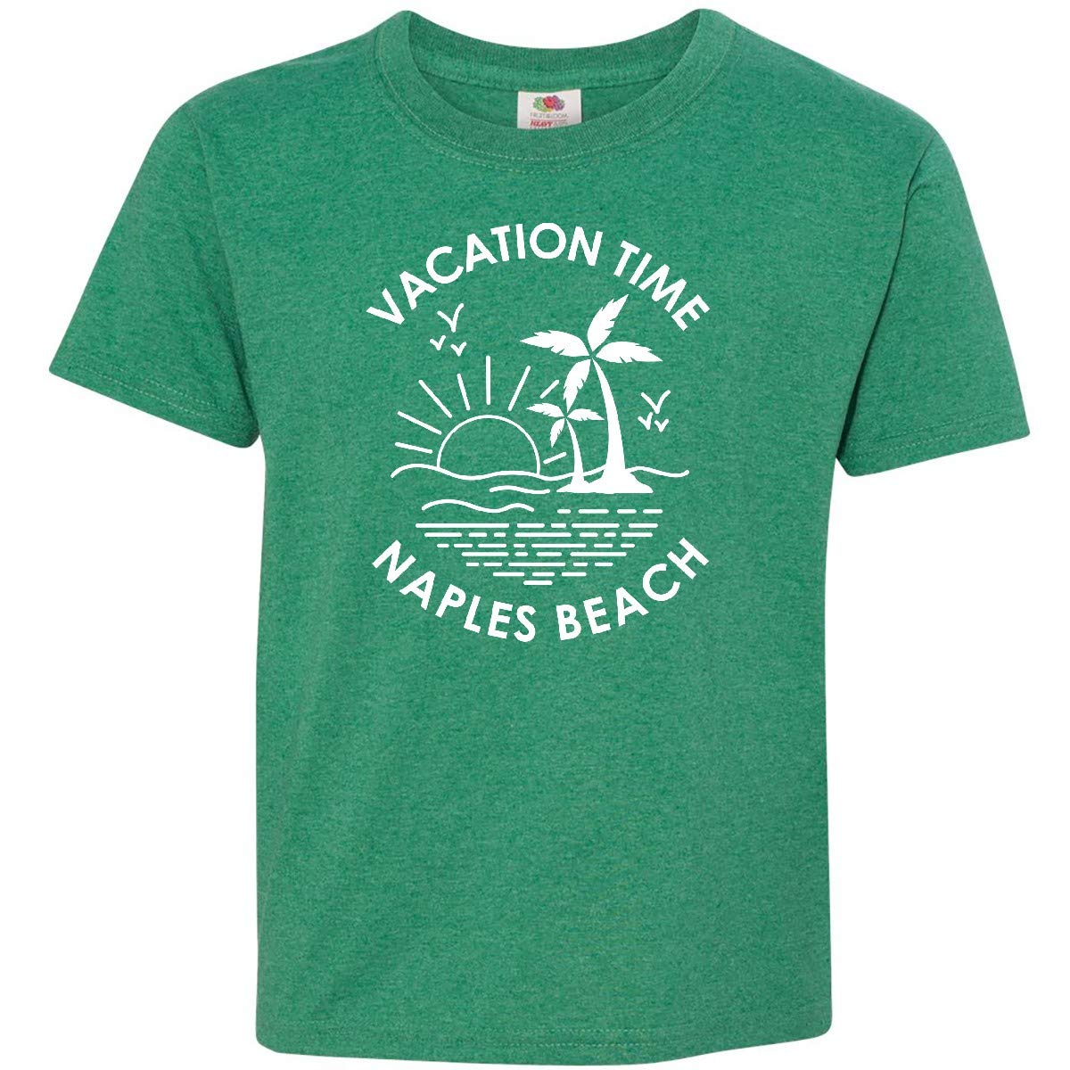 Inktastic Vacation Time in Naples Beach Youth T-Shirt | Cute Florida Travel Graphic Tee for Kids | Beach Outing, Family Vacation & Summer Camp Wear