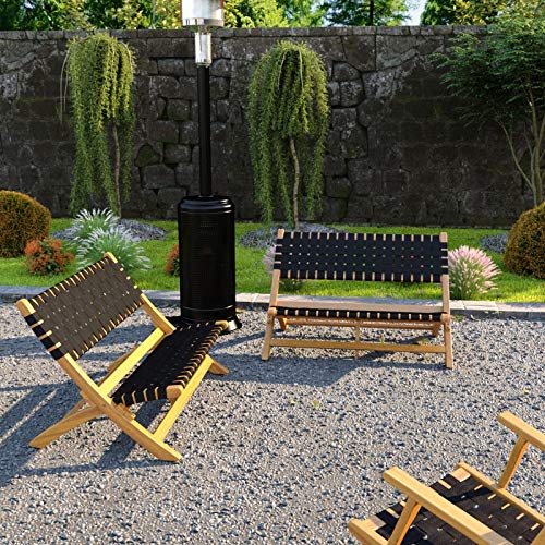 Patio Sense 63291 Folding Bench - Solid Acacia Wood Indoor/Outdoor Portable Seat with Teak Oil Finish | No Assembly Required | Perfect for Patio, Garden, Deck & Small Space Living