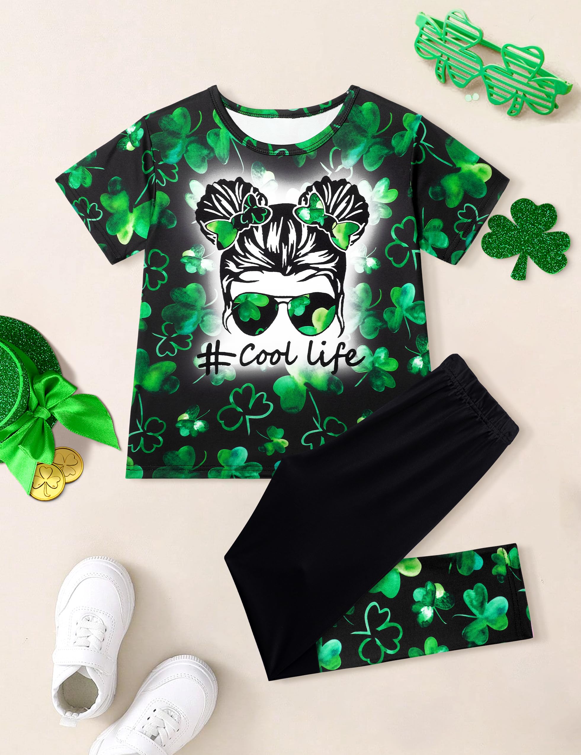 **DONWEN Girls Tie Dye Sweatsuit Set - 2 Piece Short Sleeve Graphic Top & Long Pants Outfit for Summer | Trendy Casual Wear for Girls, Playdates & Outdoor Activities**