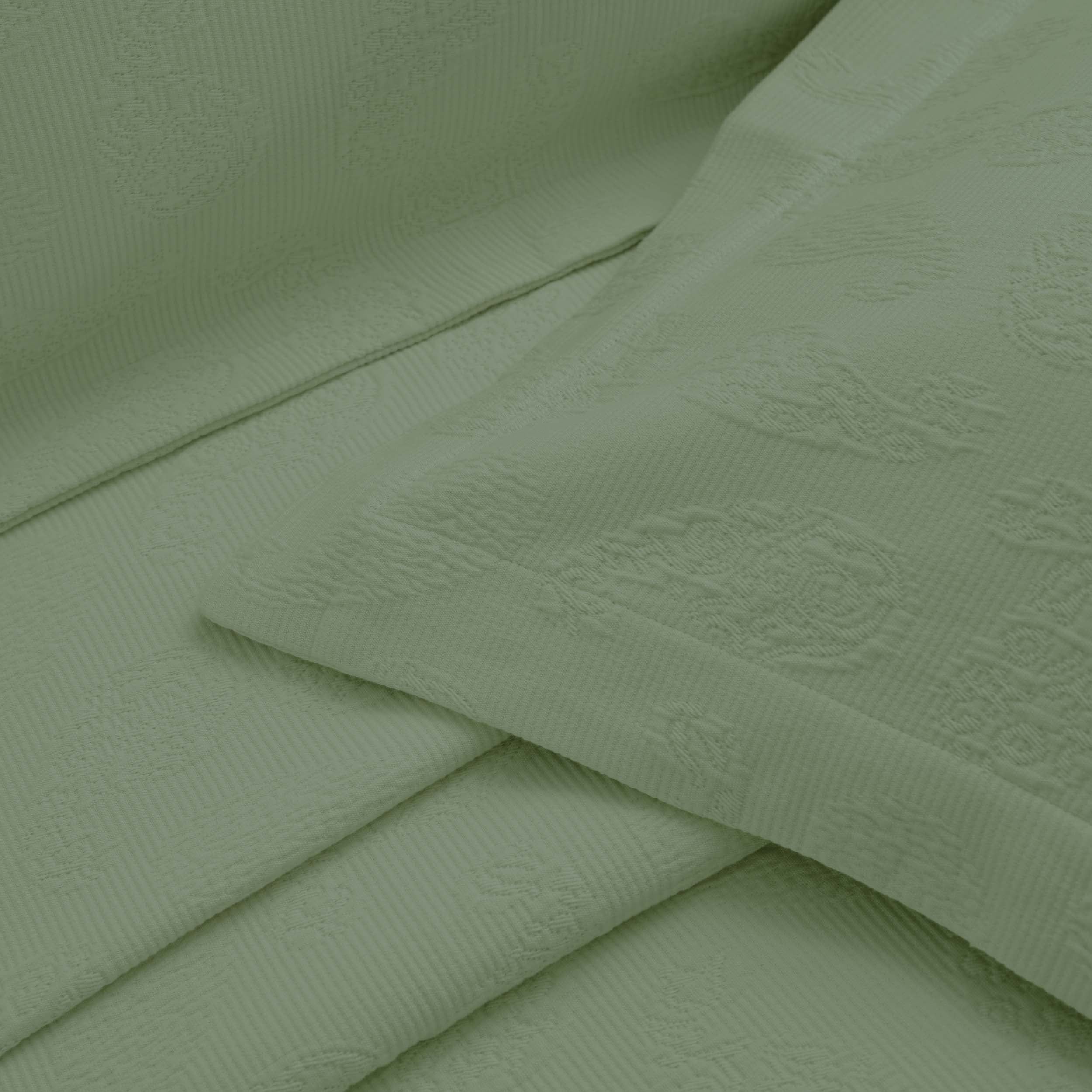 Jacquard Matelassé Paisley Floral Cotton Bedspread Set - Queen Size Luxury Bedding for Master Bedroom & Guest Room Decor