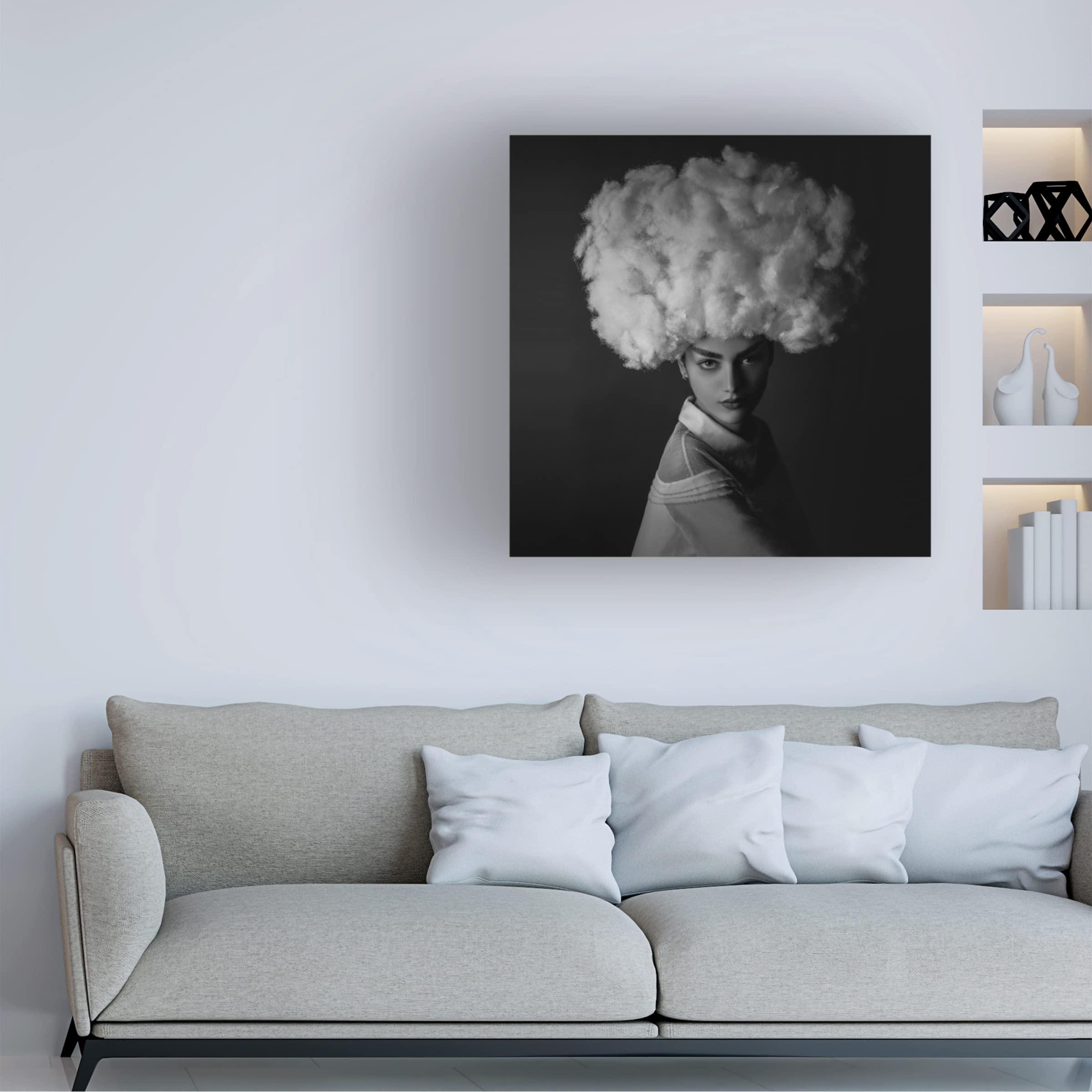 Trademark Fine Art 'Nilofar' Canvas Wall Art by Amin Hamidnezhad - Handmade Persian Floral Painting for Living Room, Bedroom & Office Decor