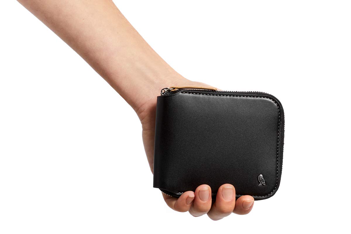 Bellroy Zip Wallet - Premium Leather RFID Blocking Wallet for Women & Men with Magnetic Coin Pouch & Flat Note Section (Holds 3-8 Cards) - Black - Perfect for Travel, Business & Everyday Use