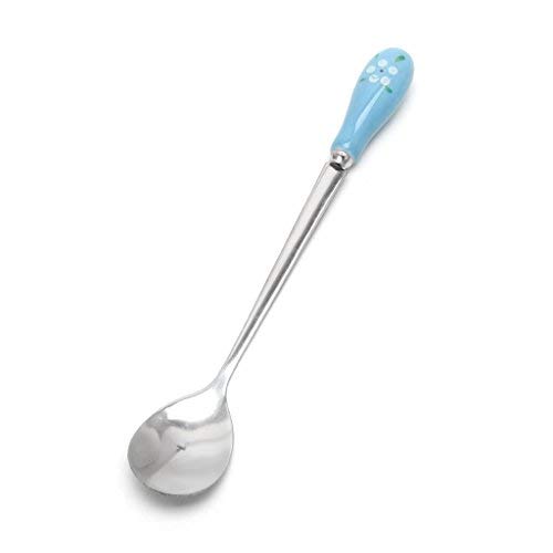 RY-CAN Premium Stainless Steel Coffee Spoon with Ceramic Handle - Elegant Dessert Spoon for Coffee, Milk Tea, Ice Cream & Pastries - Perfect for Cafes, Restaurants & Home Use