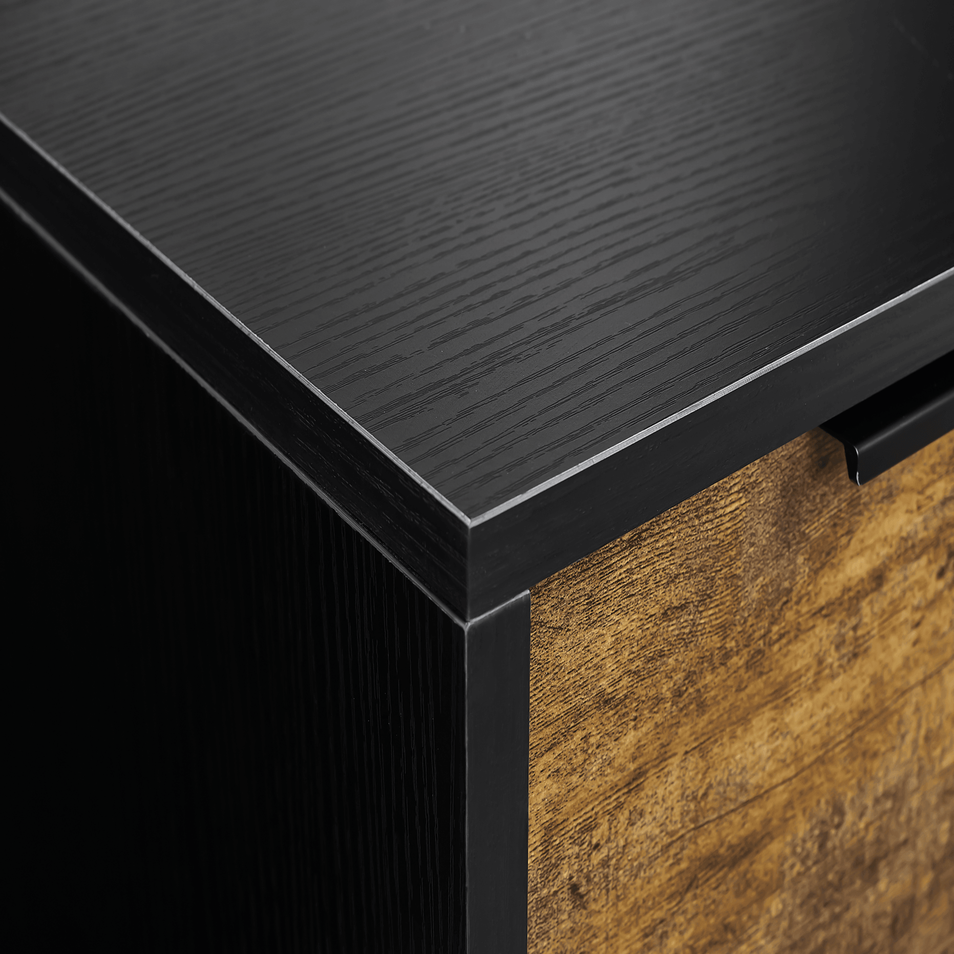 Modern Black Wooden Nightstand with 2 Drawers - Bedside Table for Bedroom, Living Room, Guest Room - Perfect for Storage & Home Decor