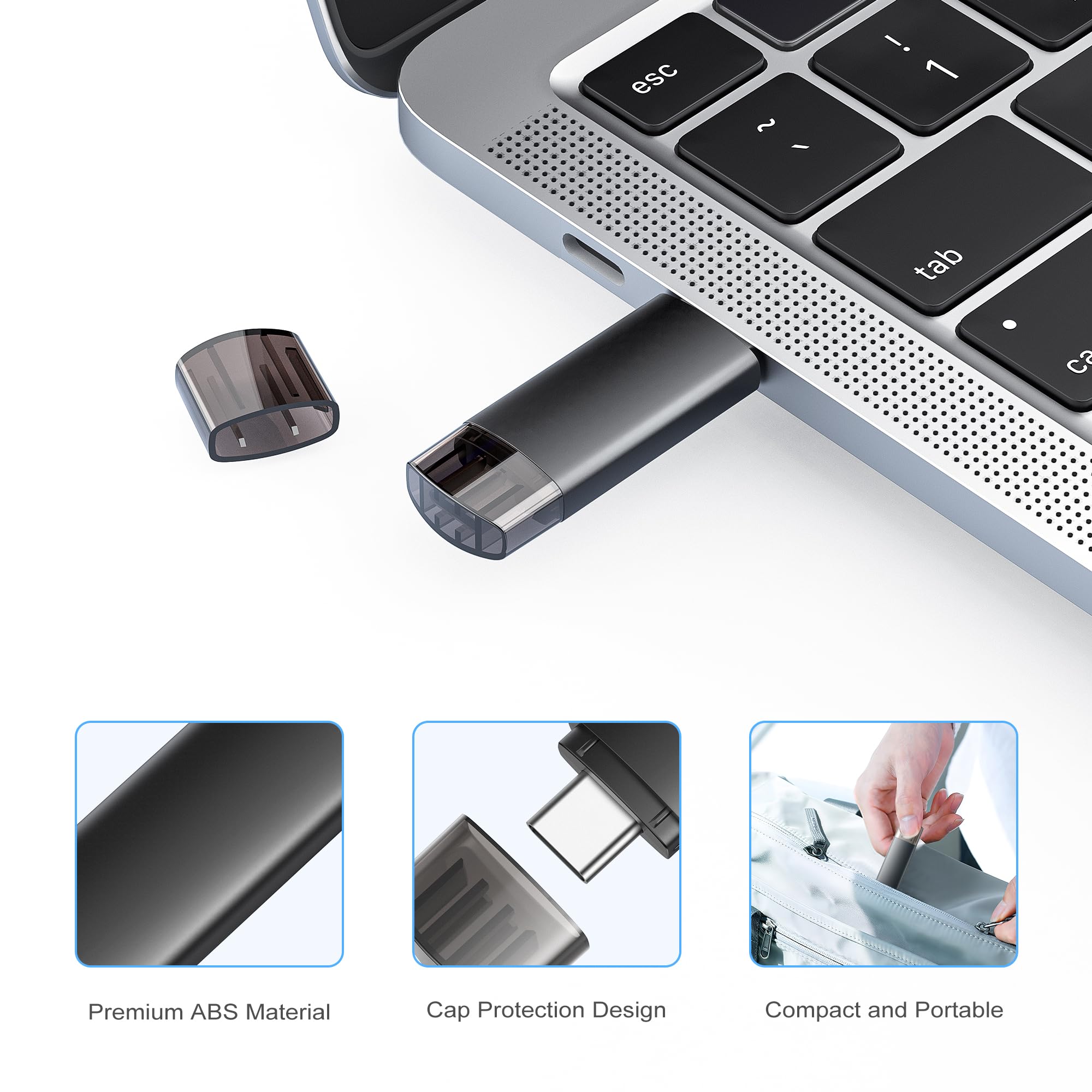 32GB USB Flash Drive Dual USB-A & USB-C 3.0 for Android/PC/Phone Storage