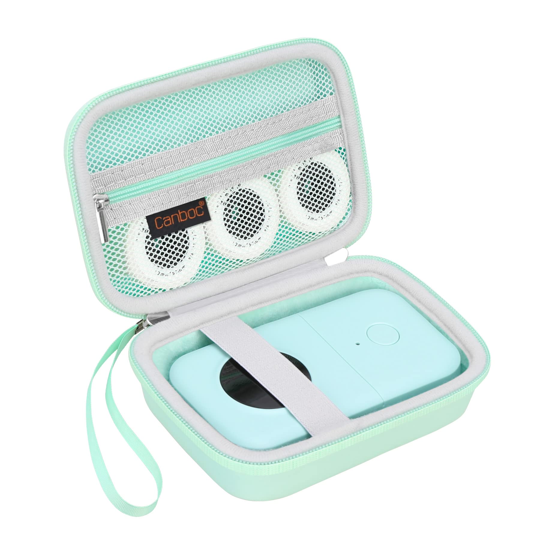 Canboc Hard Protective Case for Phomemo D30 D35, Memoking D30, NIIMBOT D11 Label Makers - Portable Storage Bag for Bluetooth Thermal Mini Label Printer, Label Paper, Tapes & Cables (Mint Green) - Perfect for Office, Home & Travel Organization