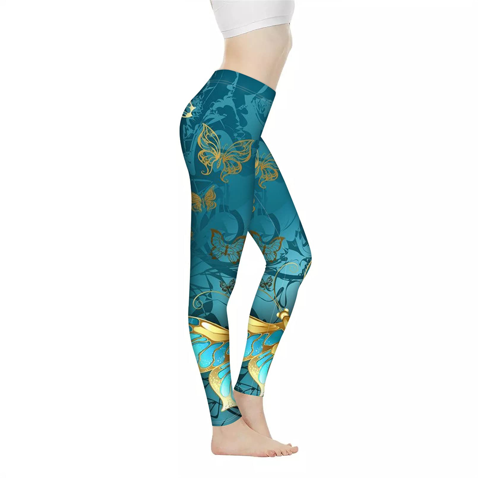 Babrukda Women's High Waist Yoga Pants - Stretchy Workout Leggings for Running, Gym & Lounge Wear - Tummy Control Athletic Tights for Women