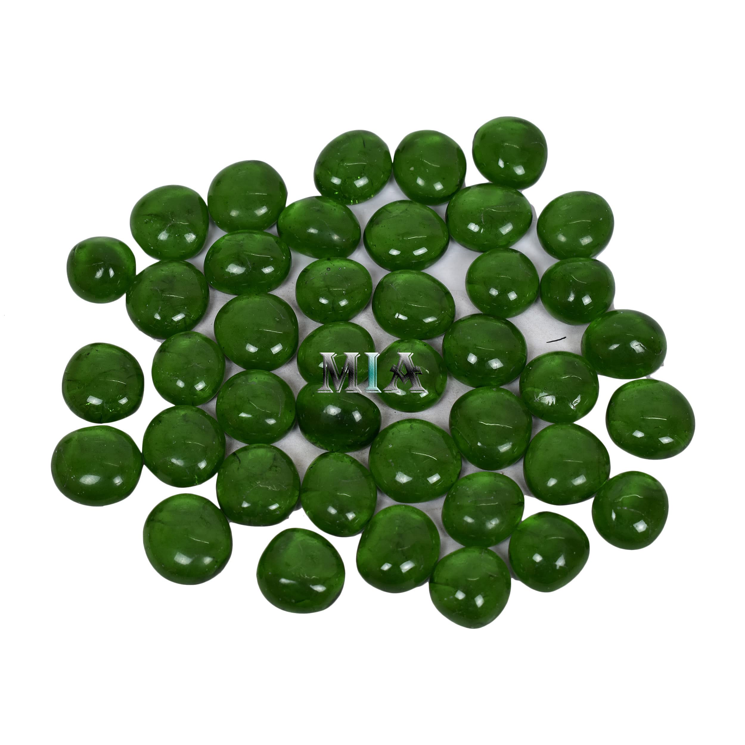 Decorative Glass Marble Stones & Gems - Flat Round Pebbles for Home Decor, Garden Landscaping, Aquariums & DIY Crafts | Natural-Looking Colorful Glass Nuggets for Vase Fillers, Terrariums, and Table Centerpieces